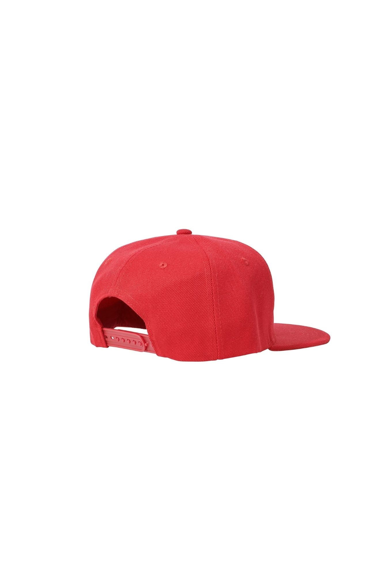 The Flat Peak Snap Back features visible stitching and adjustable back is available at wholesale prices 