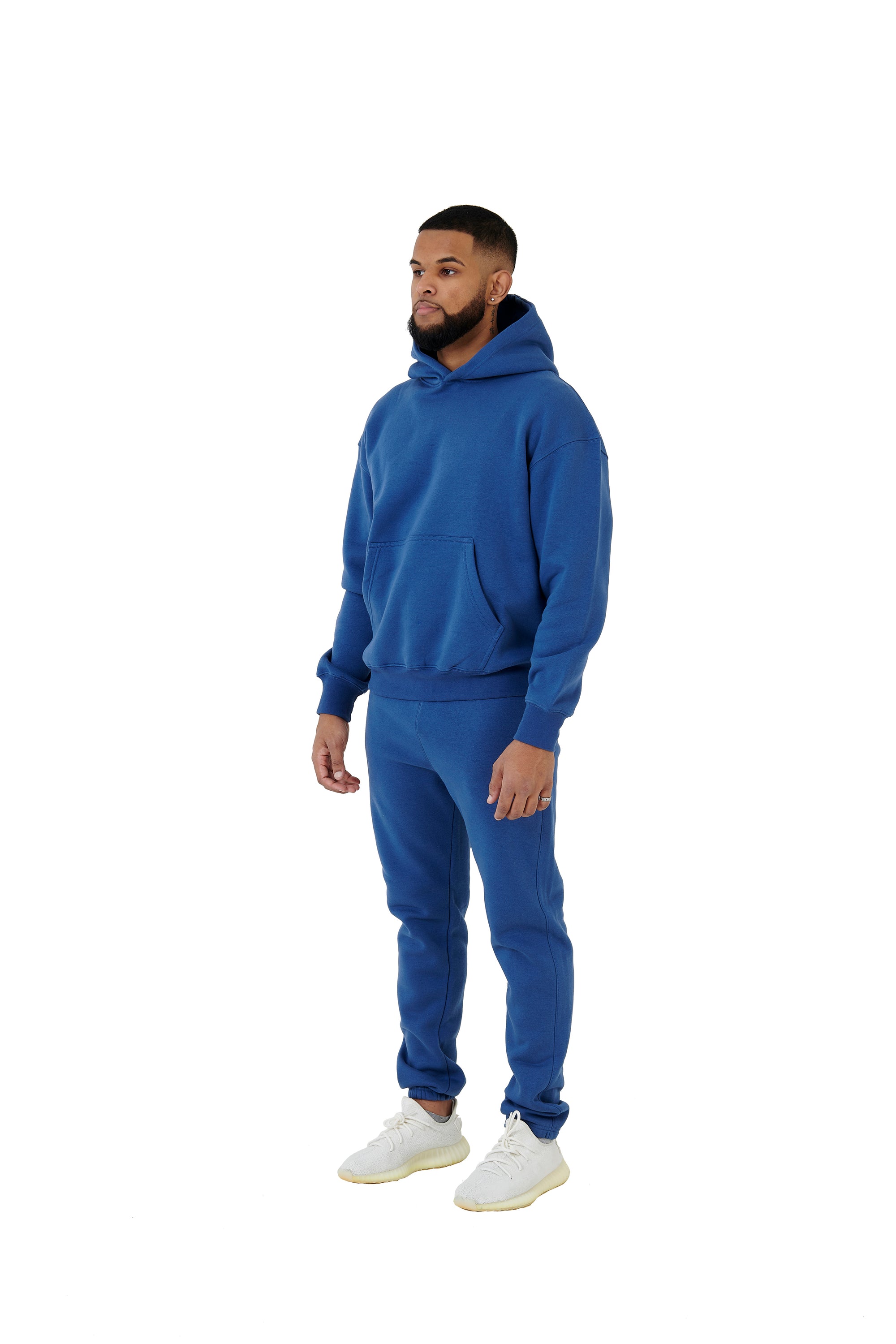 Wholesale Plain Navy Over Sized Hoodie and Navy Over Sized Jogging Bottoms