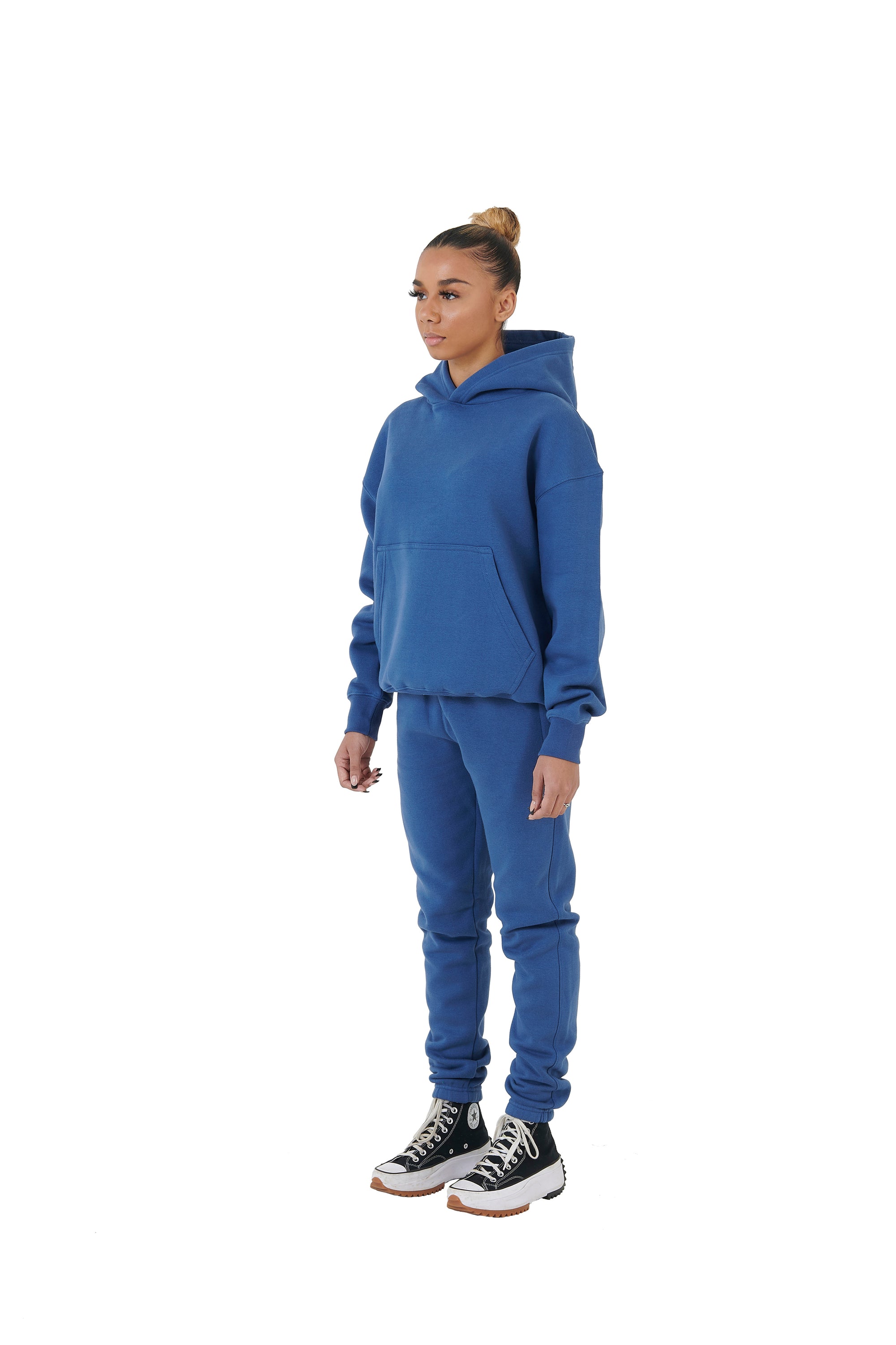 Wholesale Plain Navy Over Sized Hoodie and Navy Over Sized Jogging Bottoms