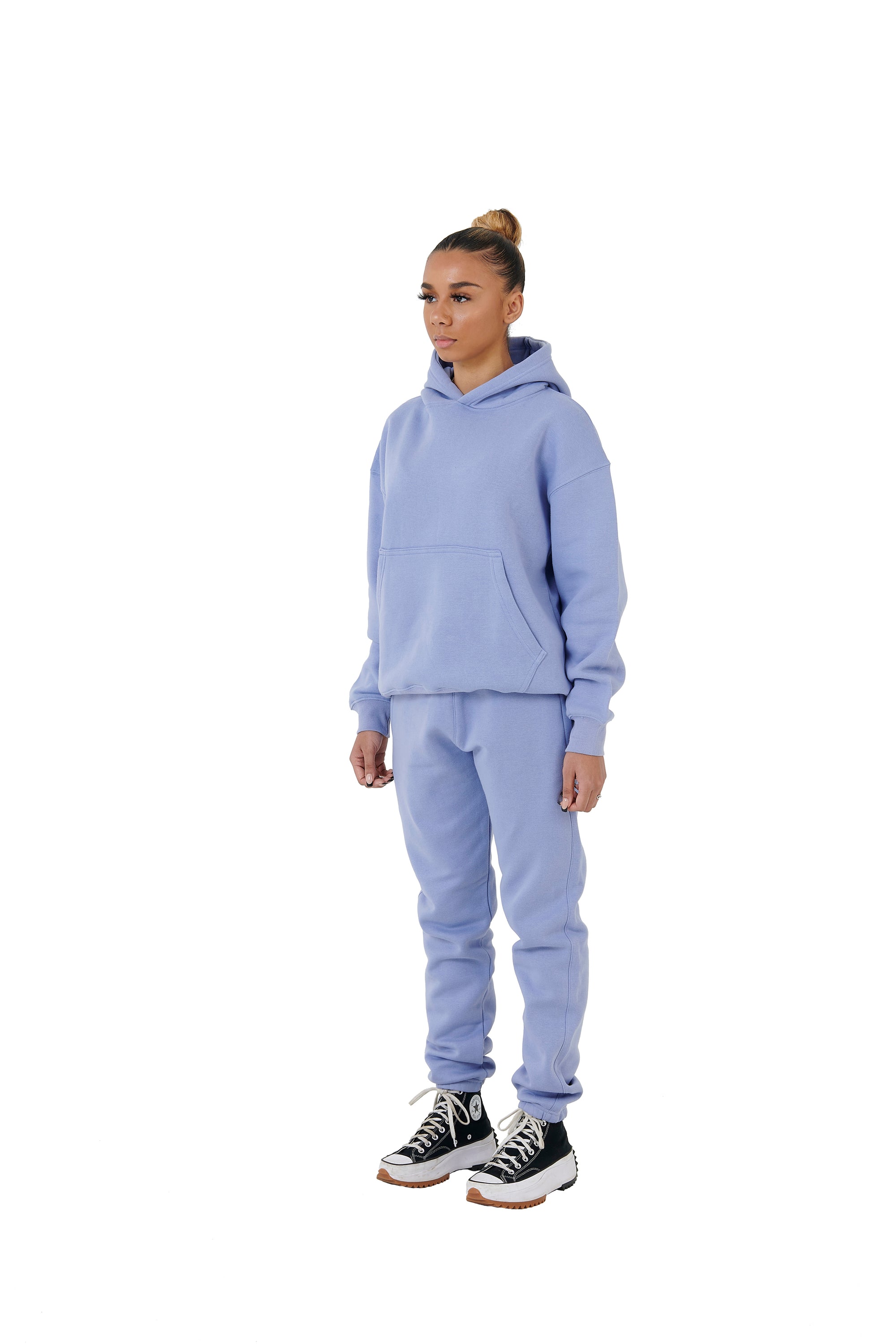 Wholesale Plain Light Blue Over Sized Hoodie and Light Blue Over Sized Jogging Bottoms