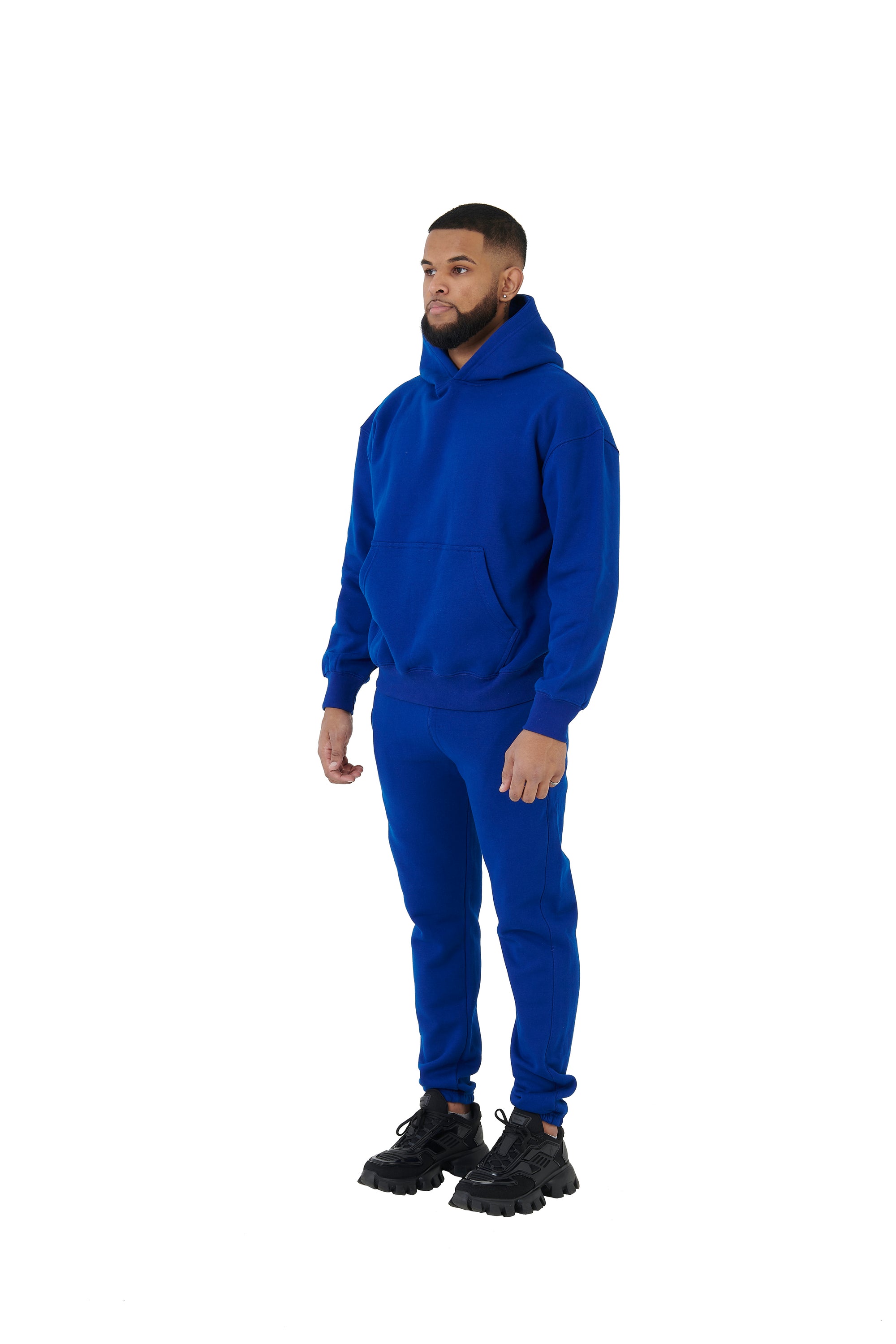 Wholesale Plain Royal Blue Over Sized Jogging Bottoms and Plain Royal Blue Oversized Hoodie