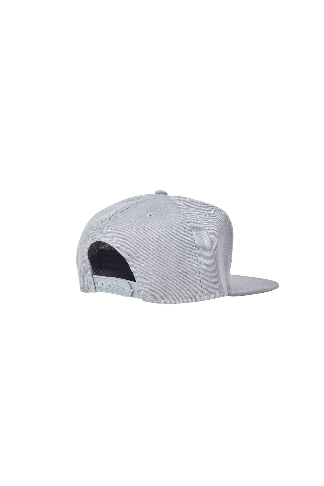 The Flat Peak Snap Back features visible stitching and adjustable back is available at wholesale prices 