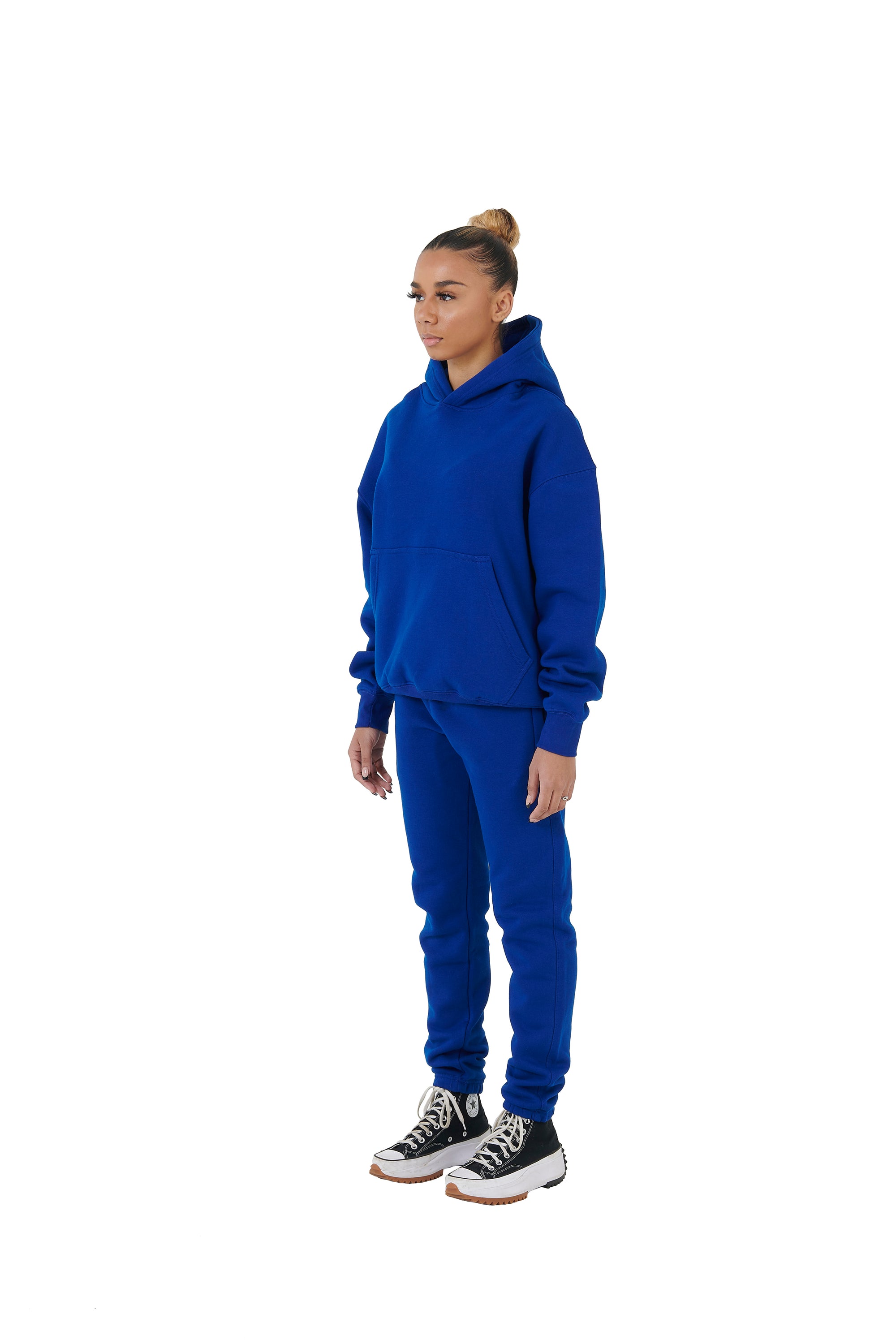 Wholesale Plain Royal Blue Over Sized Jogging Bottoms and Plain Royal Blue Oversized Hoodie