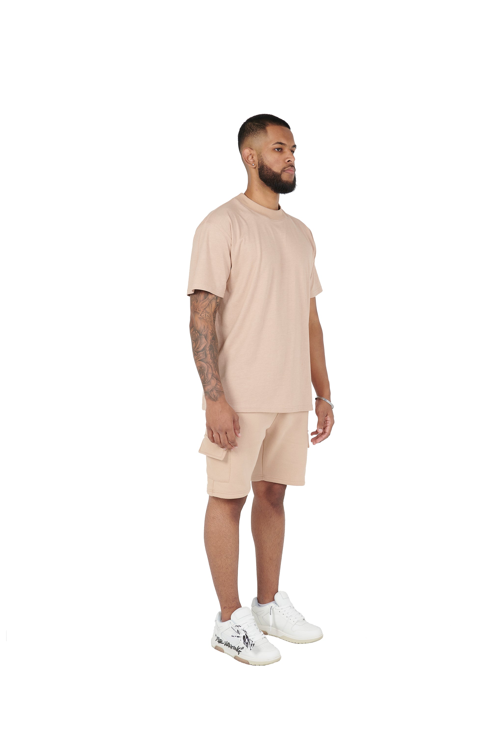 Cargo Slim Fit Shorts and Plain White Oversized T-shirts at wholesale prices