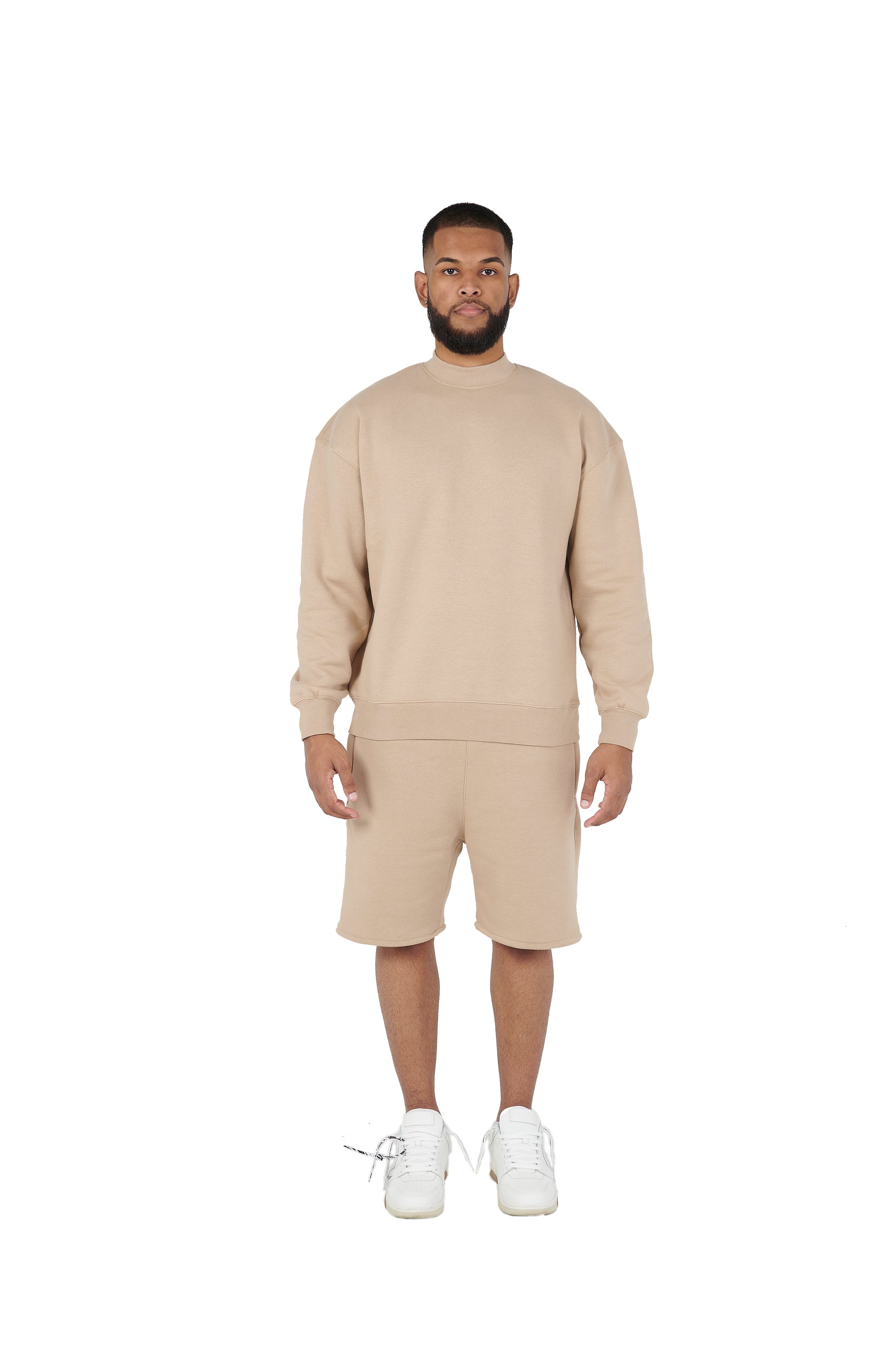 Beige oversized tracksuit shorts high quality 