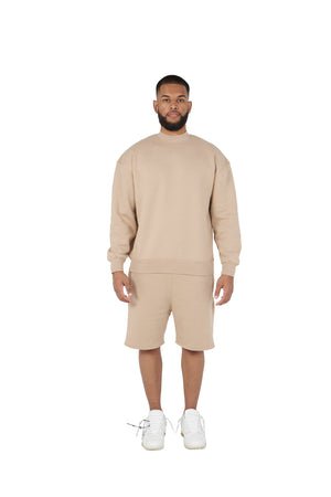 Beige oversized tracksuit shorts high quality 