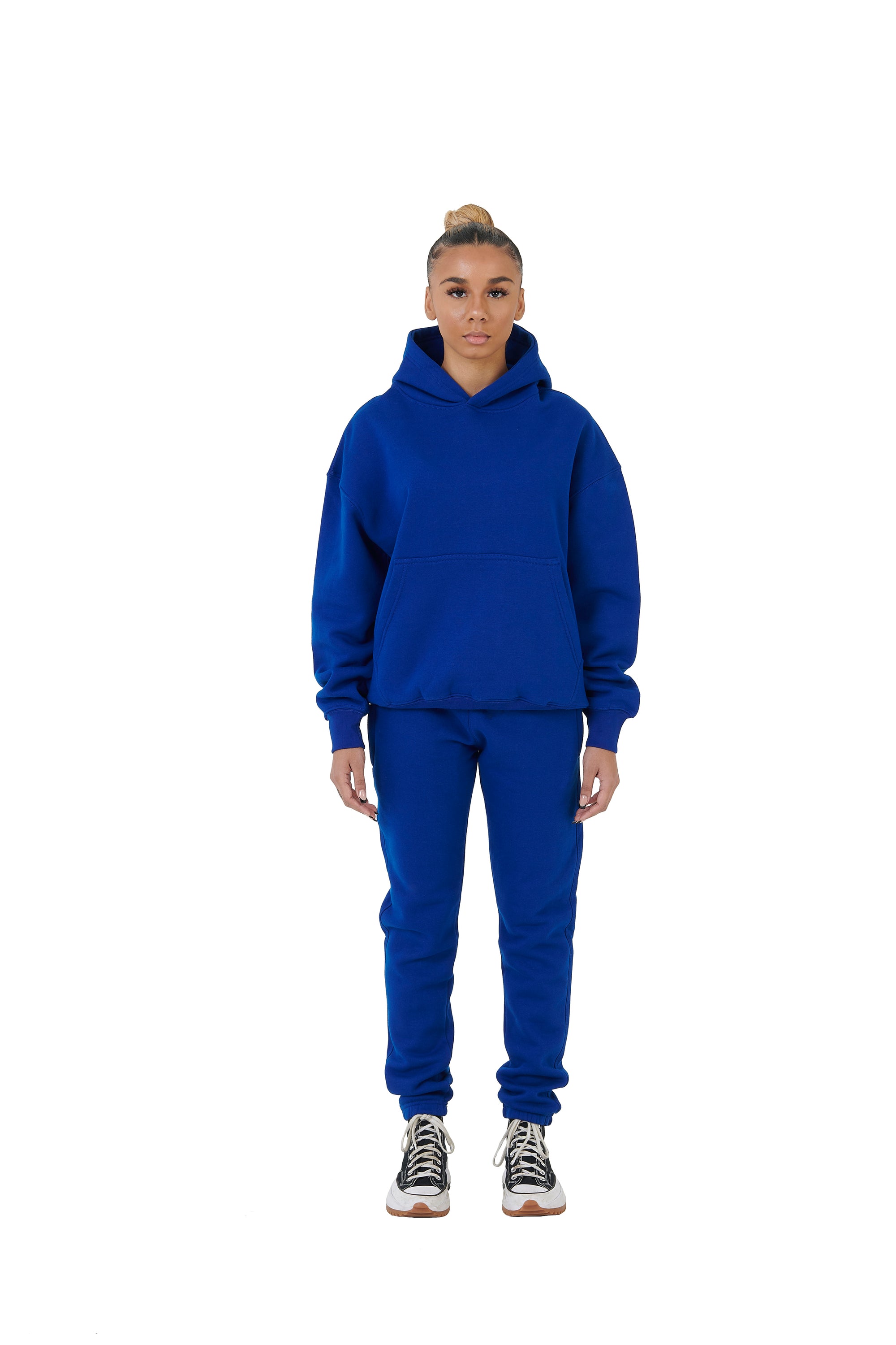 Wholesale Plain Royal Blue Over Sized Jogging Bottoms and Plain Royal Blue Oversized Hoodie