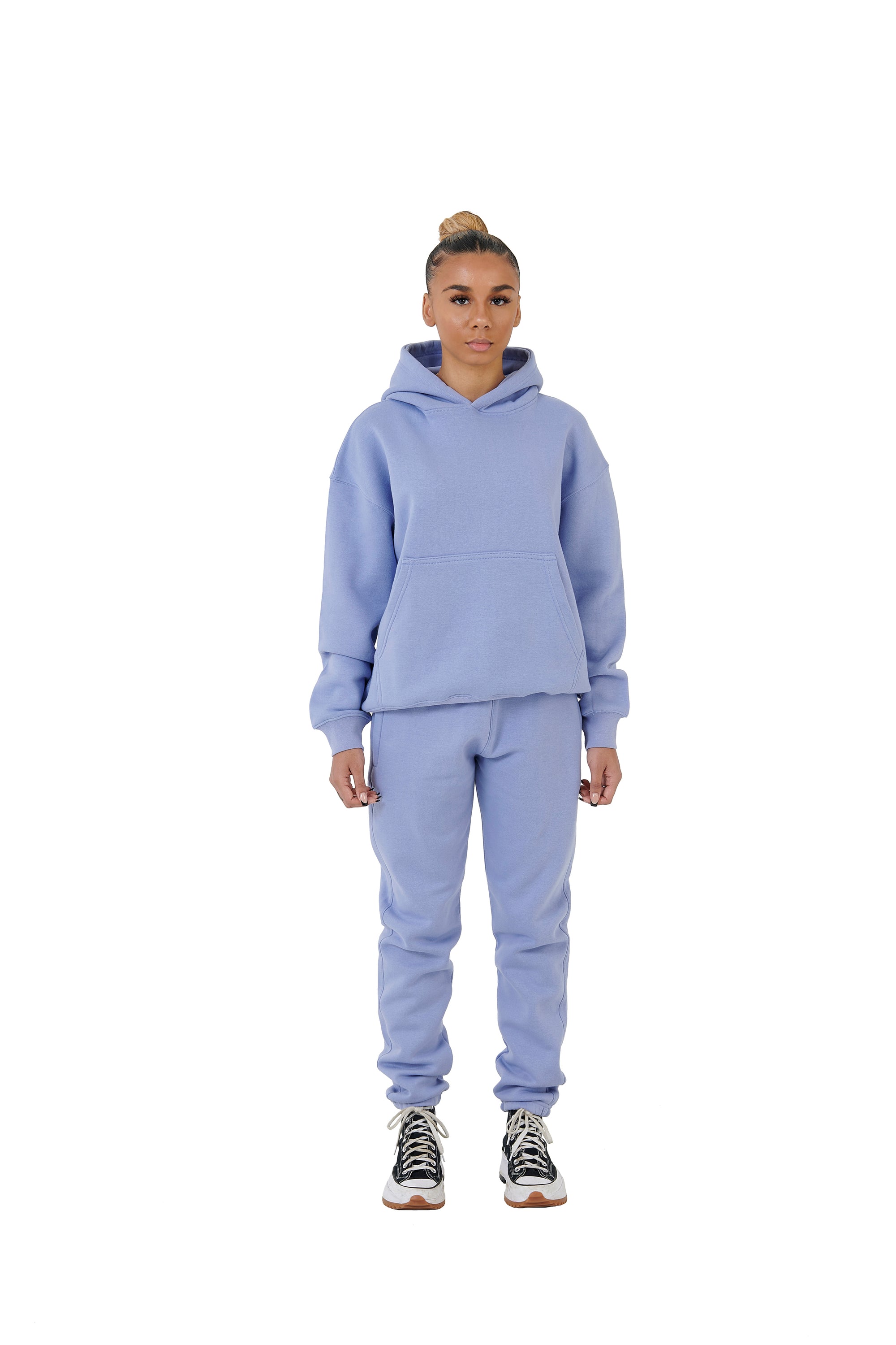 Wholesale Plain Light Blue Over Sized Jogging Bottoms and Plain Light Blue Oversized Hoodie