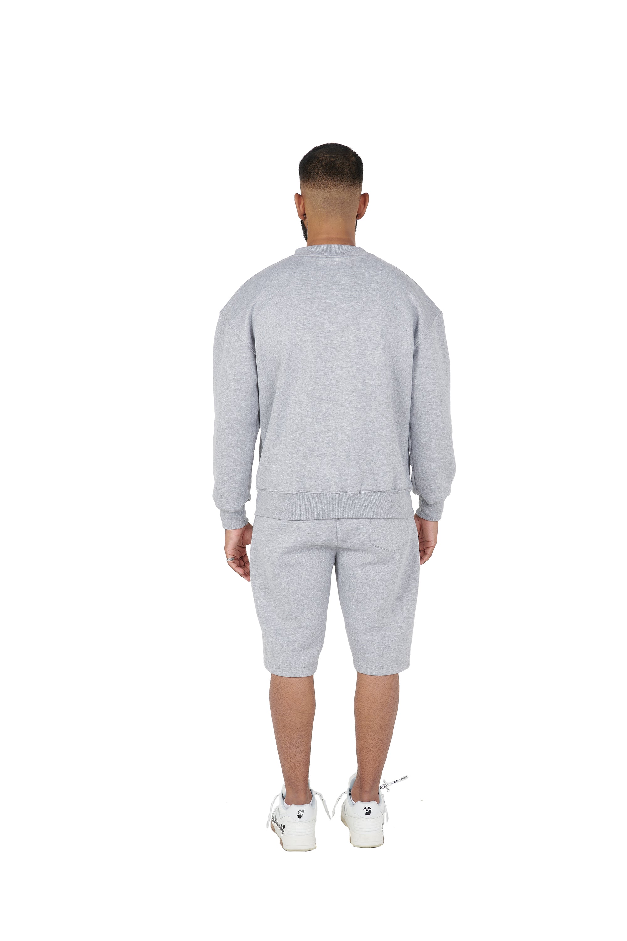 Wholesale Plain Grey Over Sized Sweatshirt and Grey Over Sized Shorts.