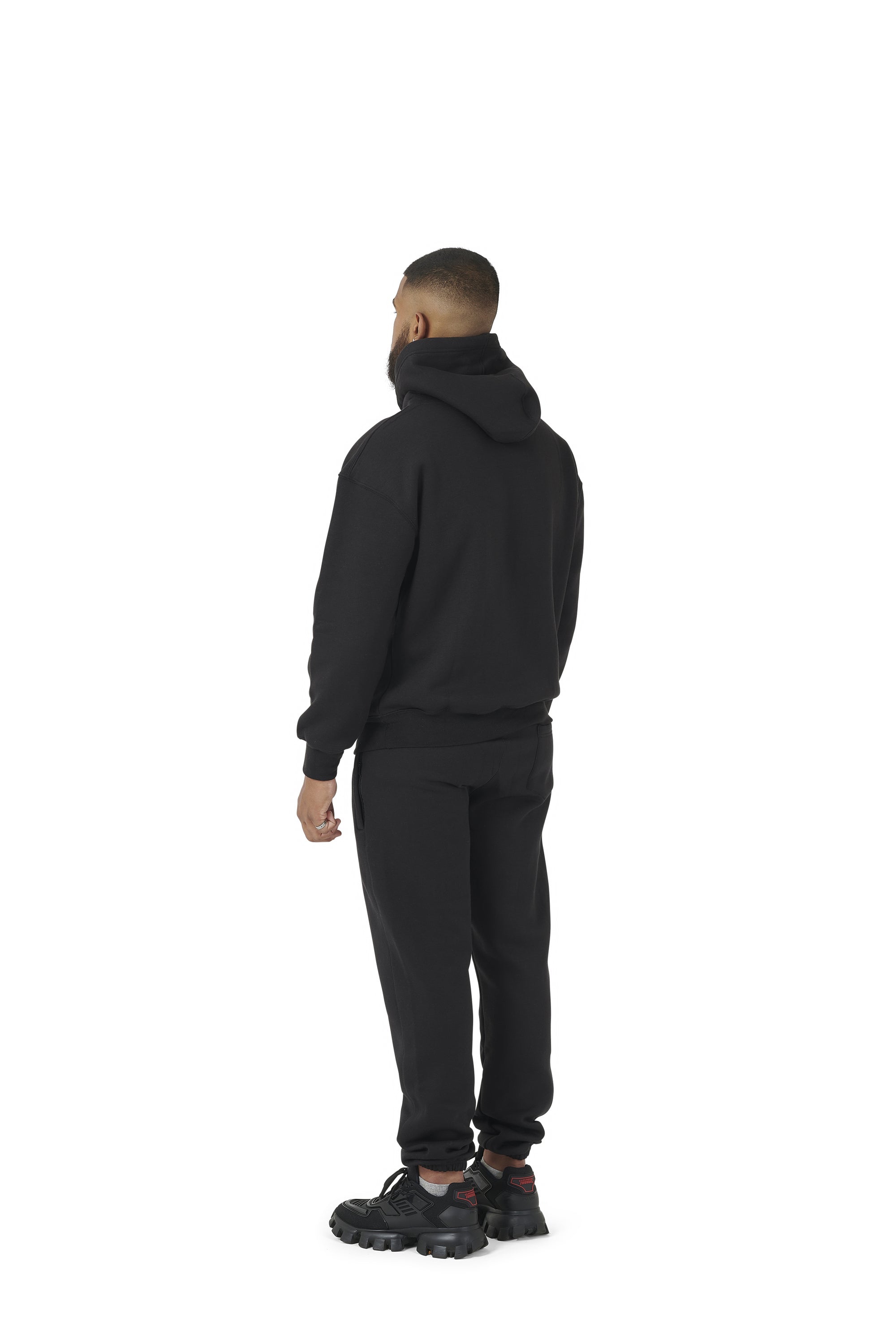 Wholesale Plain Black Over Sized Hoodie and Black Over Sized Jogging Bottoms