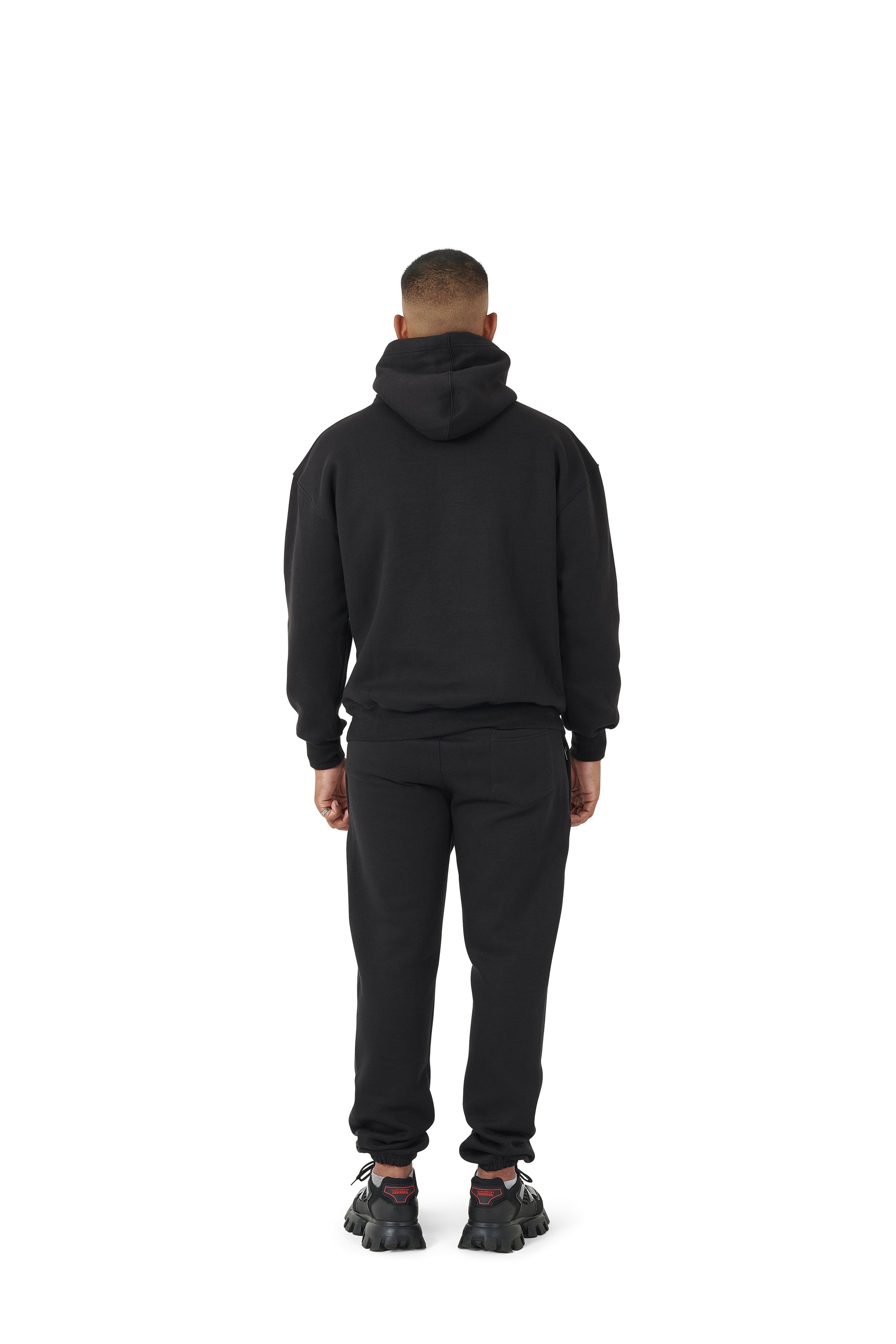 Wholesale Plain Black Over Sized Hoodie and Black Over Sized Jogging Bottoms