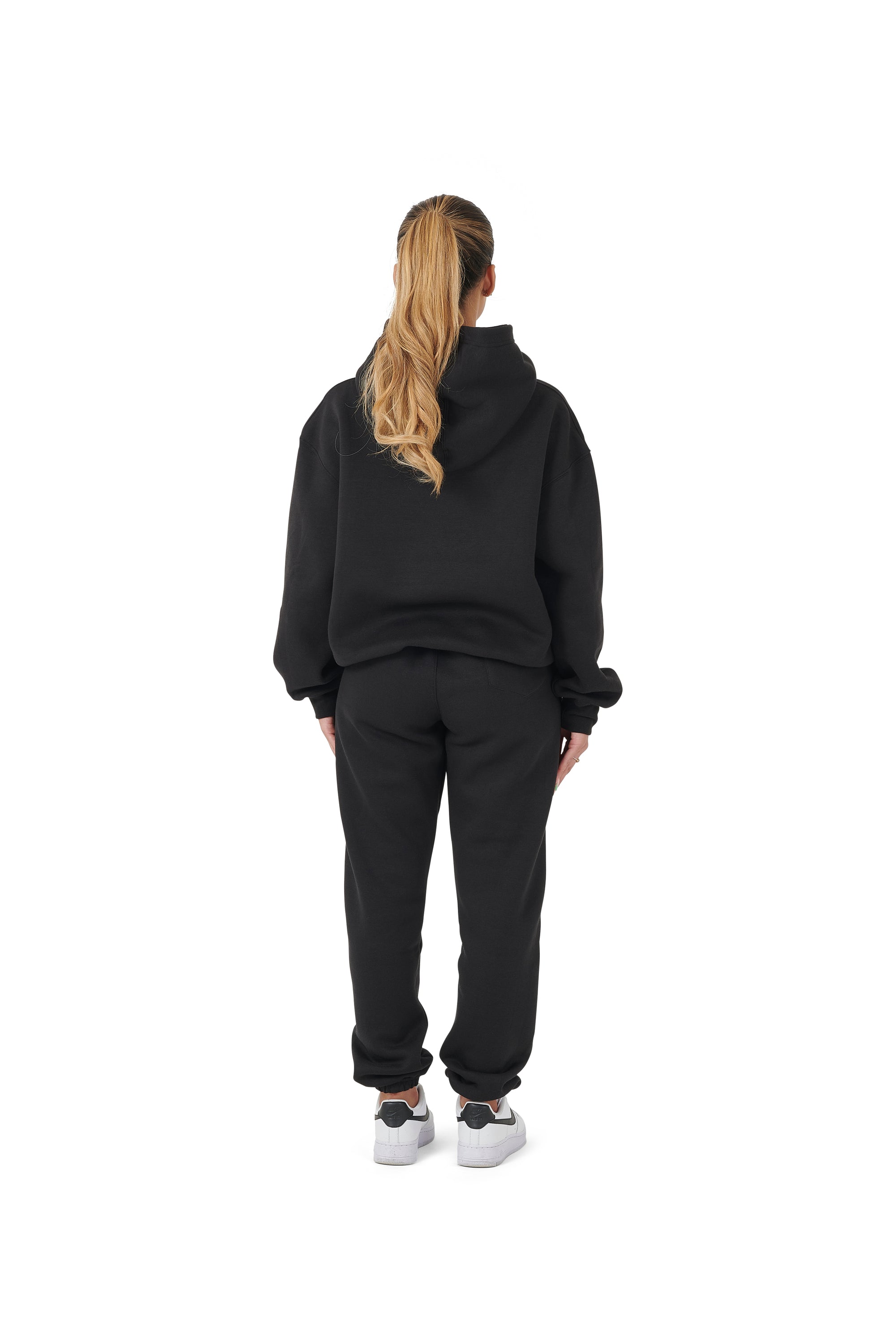 Wholesale Plain Black Over Sized Hoodie and Black Over Sized Jogging Bottoms