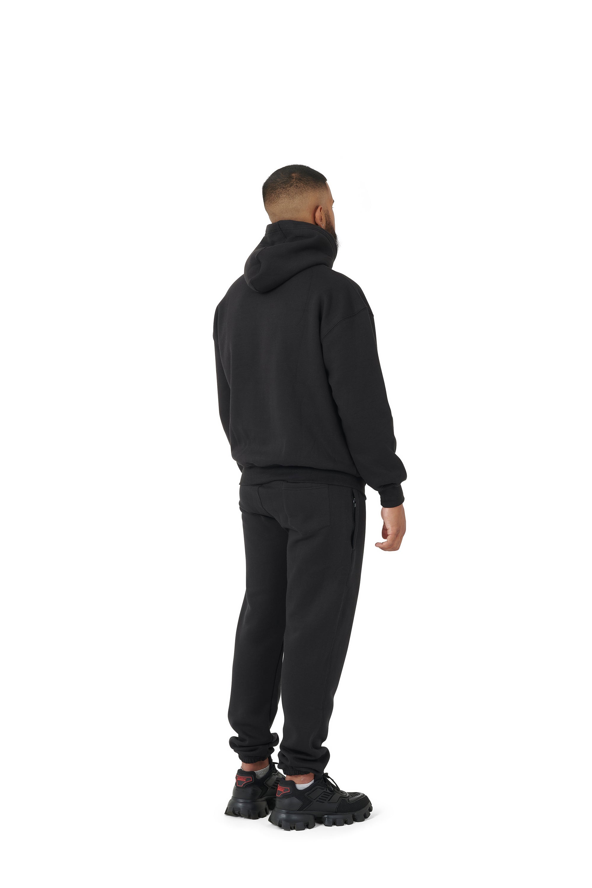 Wholesale Plain Black Over Sized Hoodie and Black Over Sized Jogging Bottoms