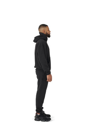 Wholesale Plain Black Over Sized Hoodie and Black Over Sized Jogging Bottoms