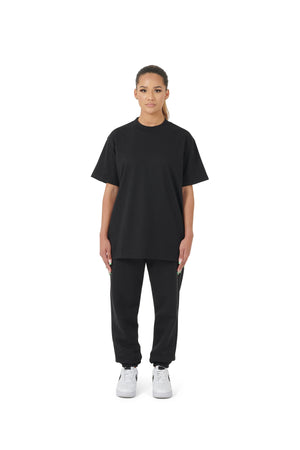 Wholesale Plain Black Oversized T-shirt and Oversized Plain Black Jogging Bottoms