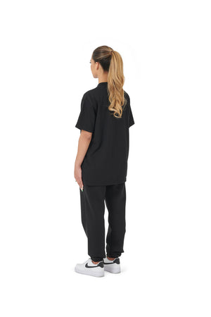 Wholesale Plain Black Oversized T-shirt and Oversized Plain Black Jogging Bottoms