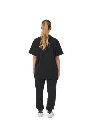 Wholesale Plain Black Oversized T-shirt and Oversized Plain Black Jogging Bottoms