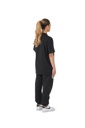 Wholesale Plain Black Oversized T-shirt and Oversized Plain Black Jogging Bottoms