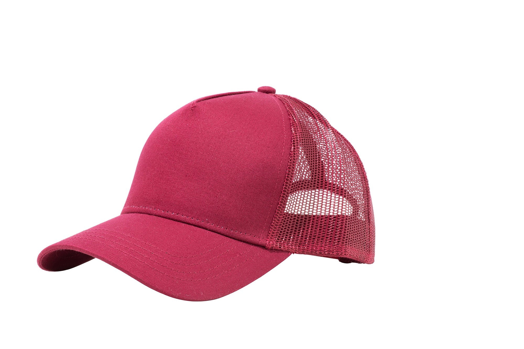 Wholesale Burgundy Netted Mesh Snap Back Cap