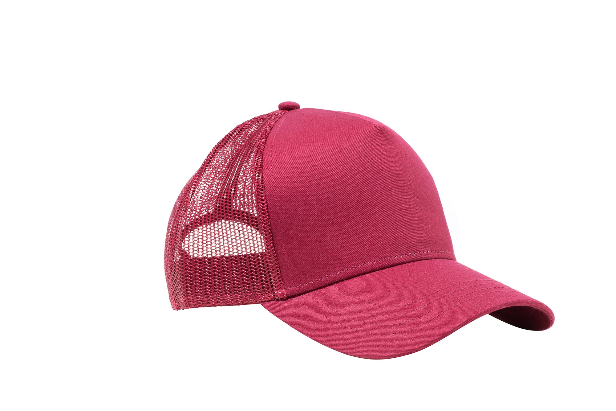 Wholesale Burgundy Netted Mesh Snap Back Cap