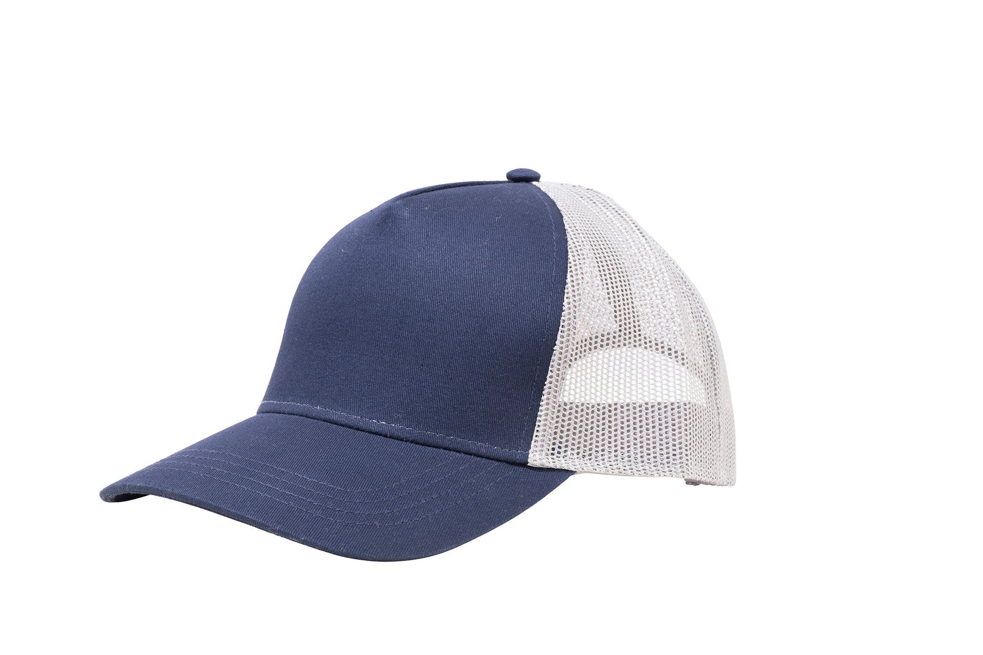 Wholesale Navy and Grey Netted Mesh Snap Back Cap