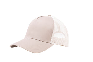Wholesale Beige and Cream Netted Mesh Snap Back Cap