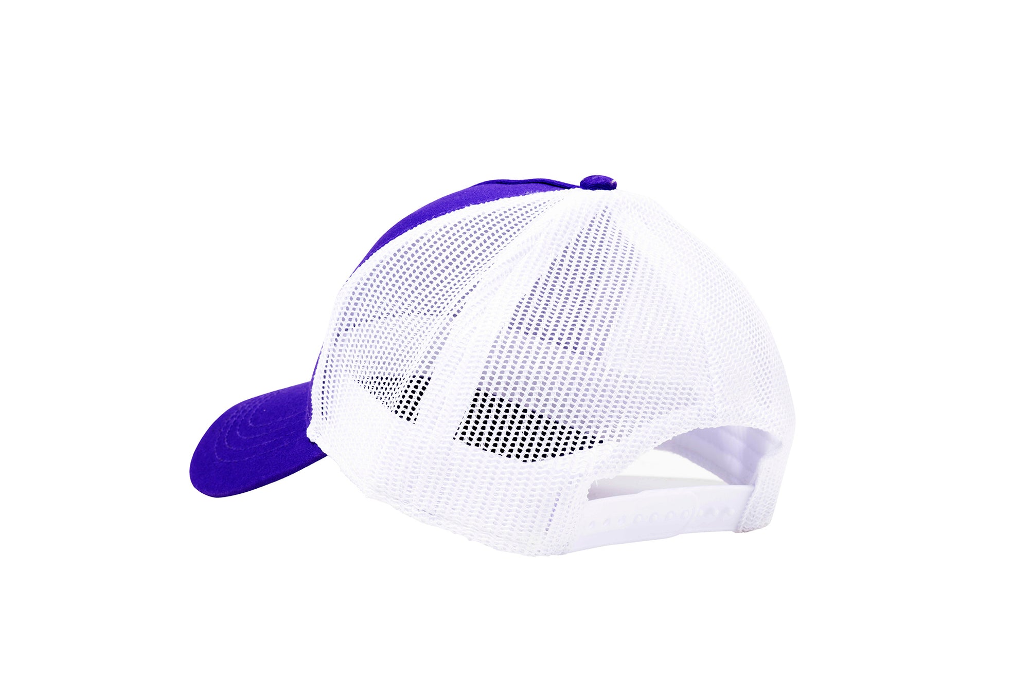 Wholesale Purple and White Netted Mesh Snap Back Cap