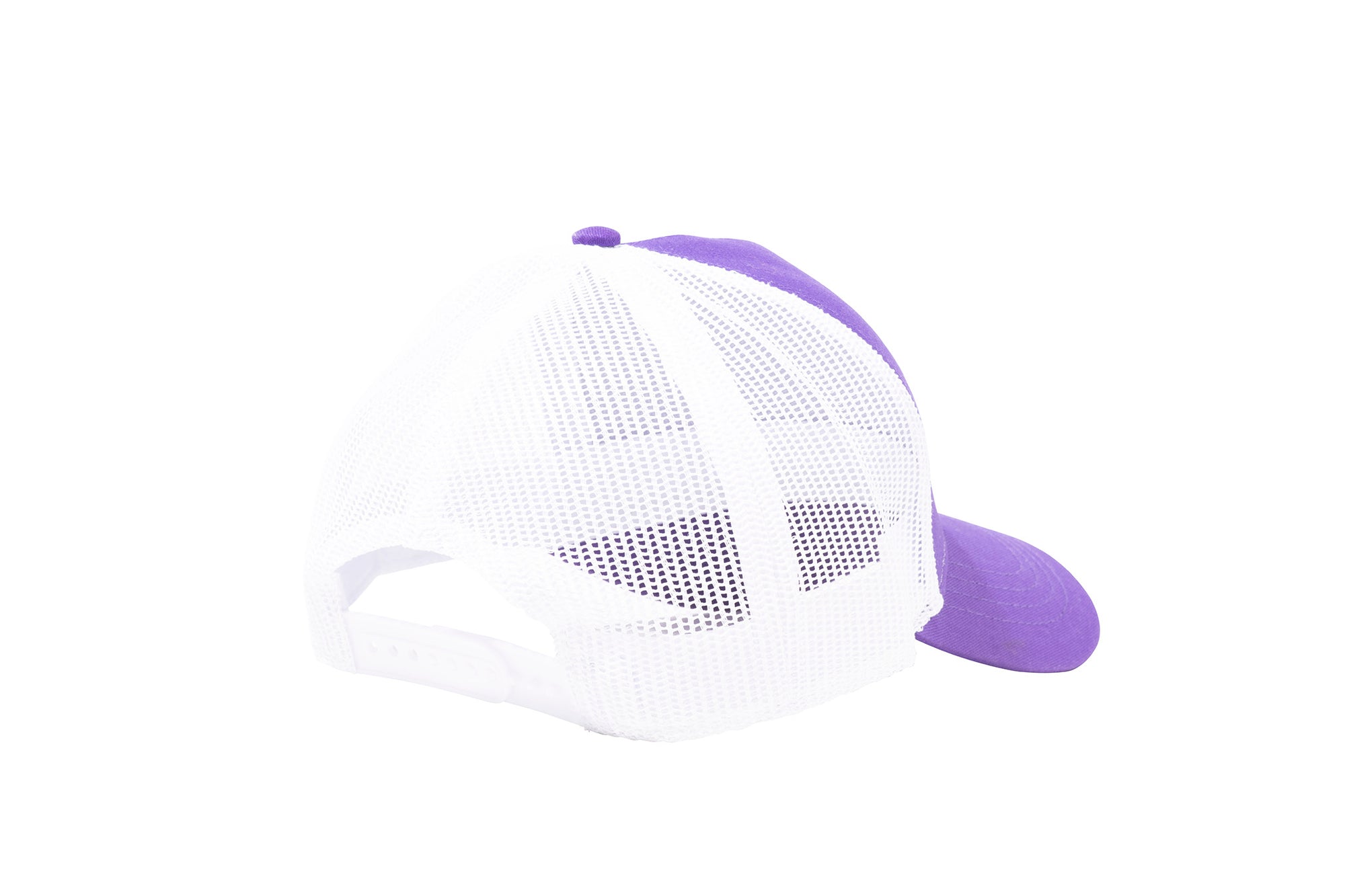 Wholesale Purple and White Netted Mesh Snap Back Cap