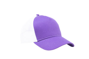 Wholesale Purple and White Netted Mesh Snap Back Cap