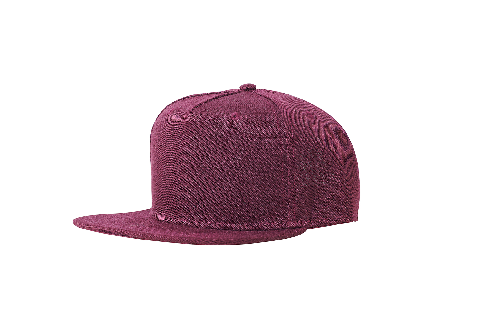 The Flat Peak Snap Back features visible stitching and adjustable back is available at wholesale prices 