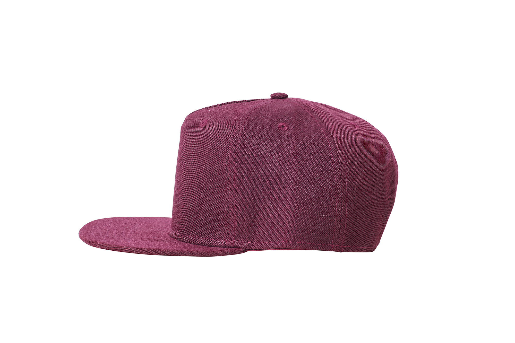 The Flat Peak Snap Back features visible stitching and adjustable back is available at wholesale prices 