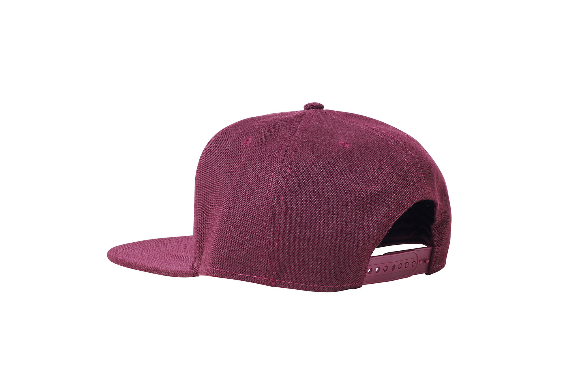 The Flat Peak Snap Back features visible stitching and adjustable back is available at wholesale prices 