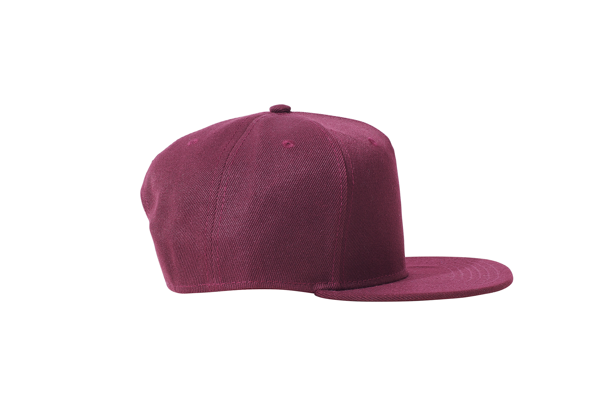 The Flat Peak Snap Back features visible stitching and adjustable back is available at wholesale prices 