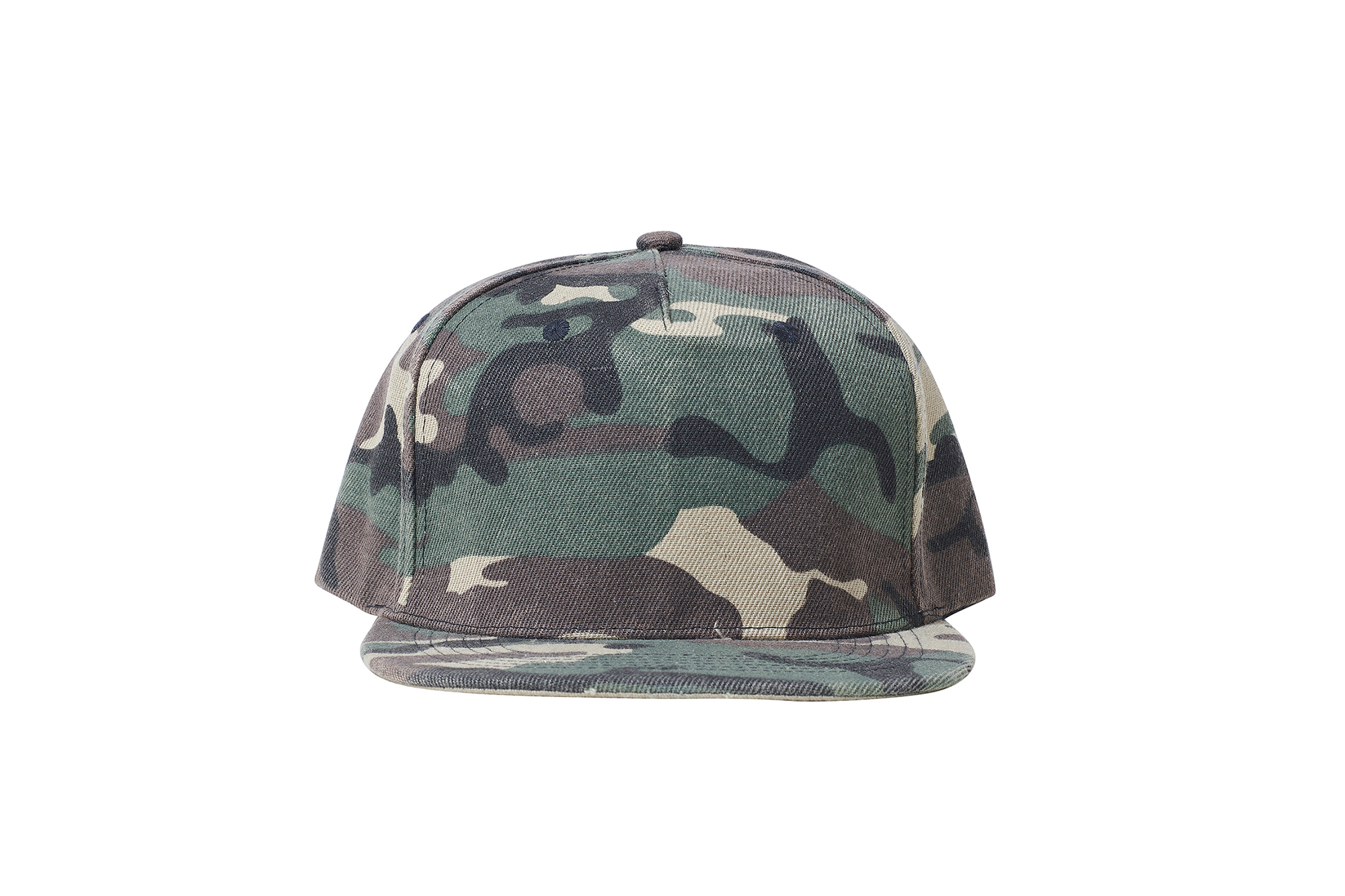 The Flat Peak Snap Back features visible stitching and adjustable back is available at wholesale prices 