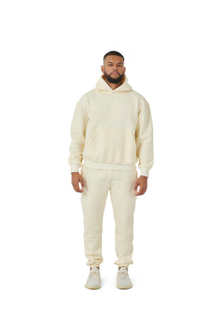 Wholesale Plain Cream Over Sized Hoodie and Cream Over Sized Jogging Bottoms