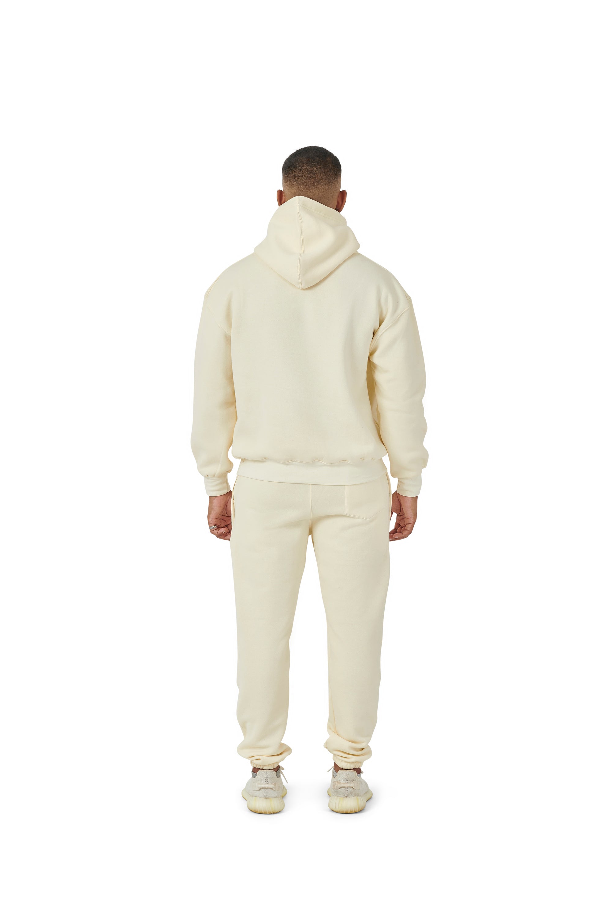 Wholesale Plain Cream Over Sized Hoodie and Cream Over Sized Jogging Bottoms