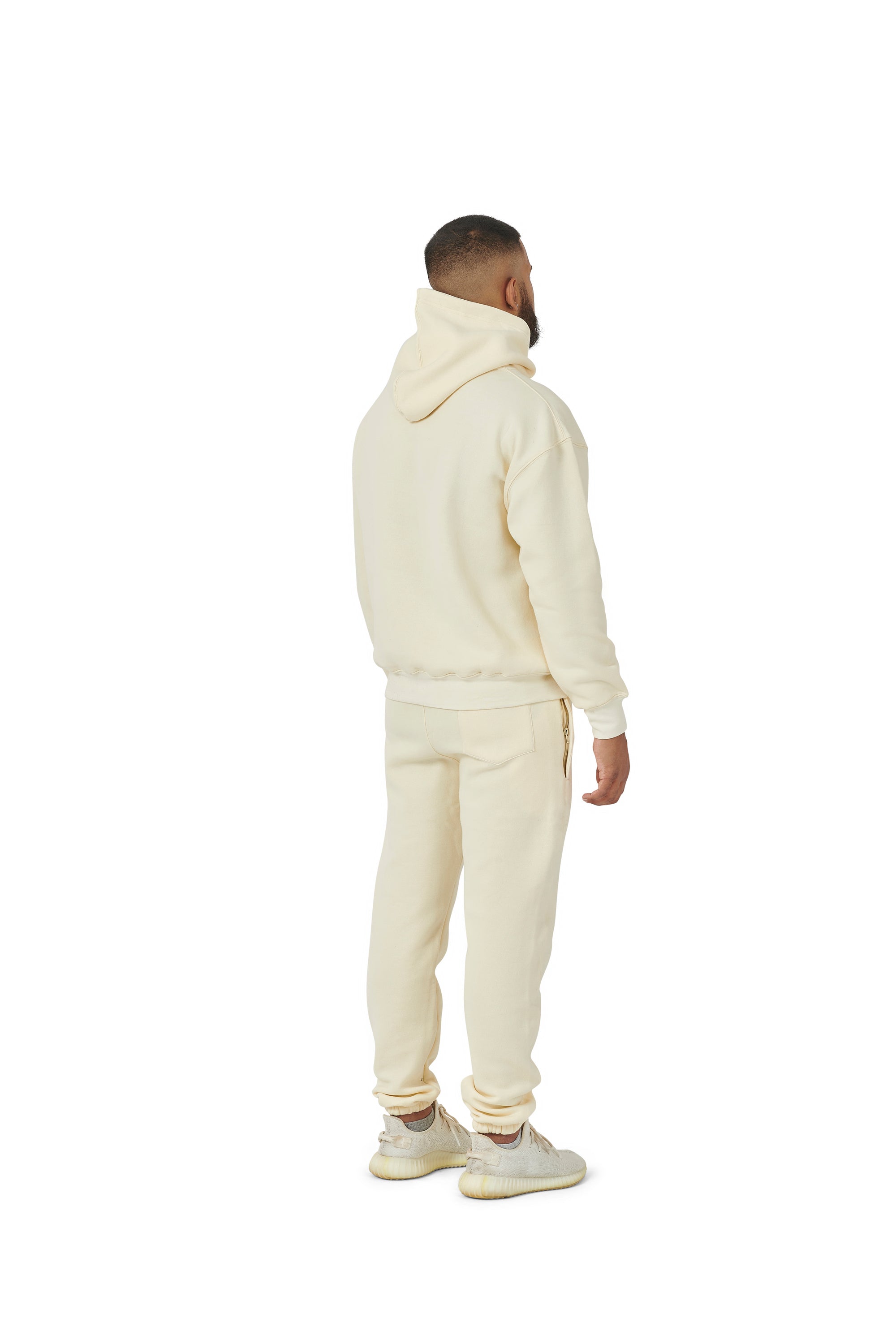 Wholesale Plain Cream Over Sized Hoodie and Cream Over Sized Jogging Bottoms