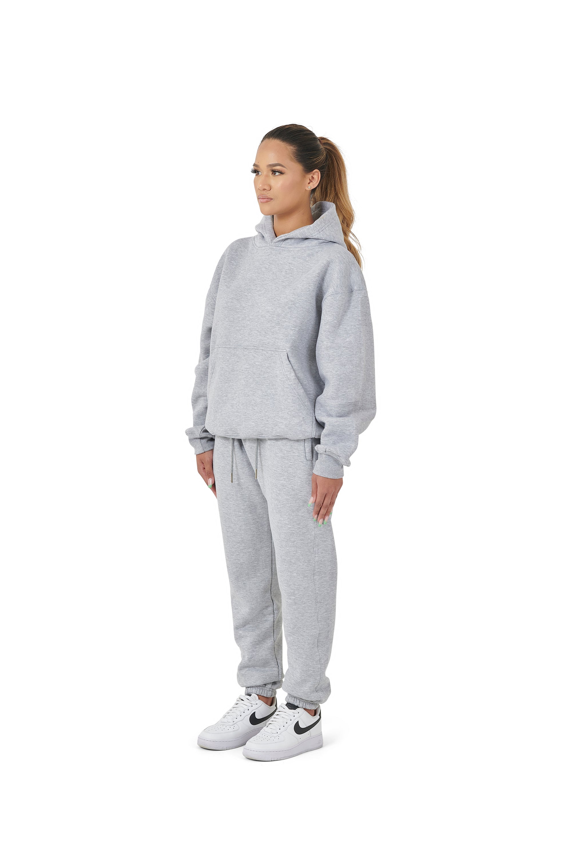 Wholesale Plain Grey Over Sized Hoodie and Grey Over Sized Jogging Bottoms