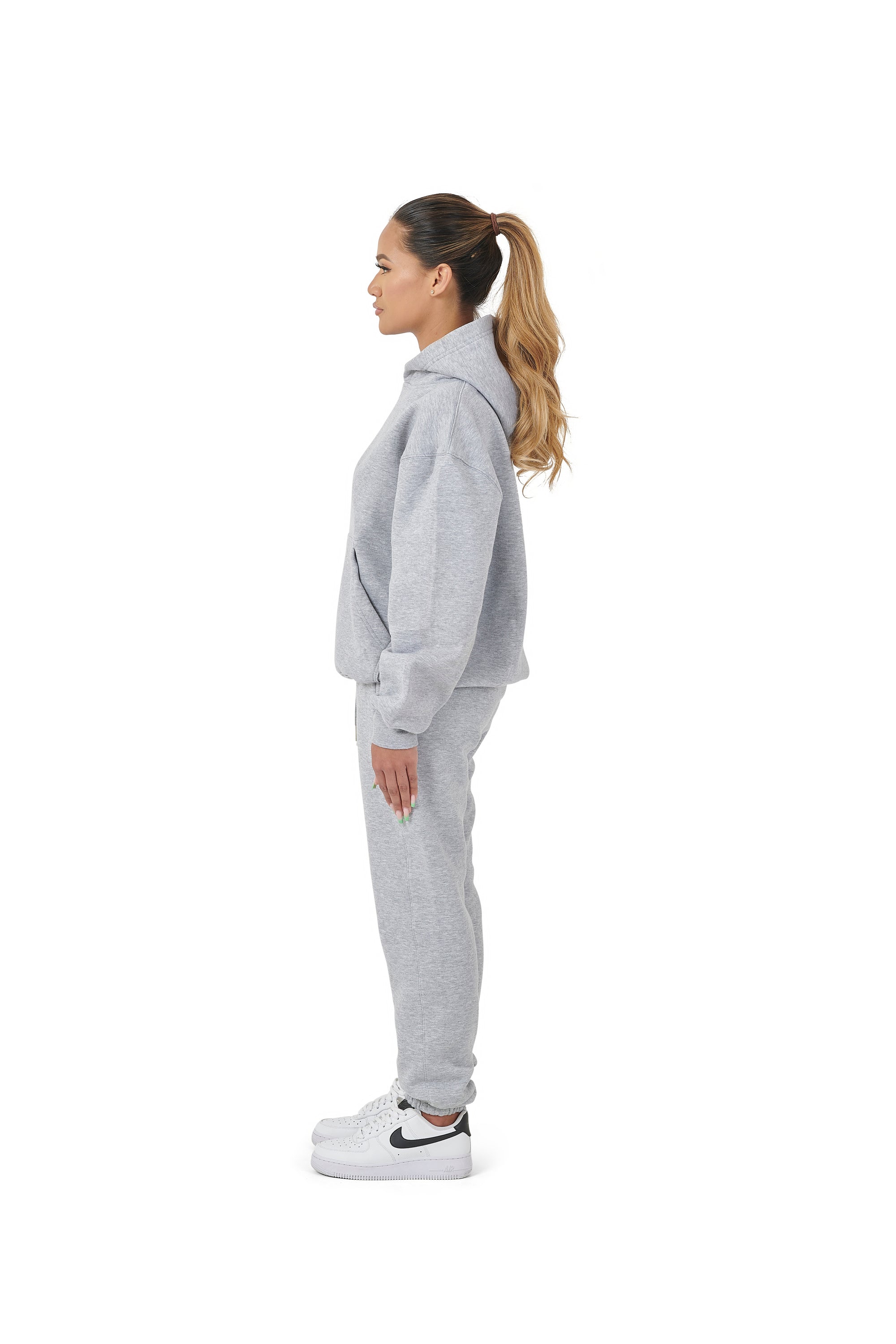 Wholesale Plain Grey Over Sized Hoodie and Grey Over Sized Jogging Bottoms