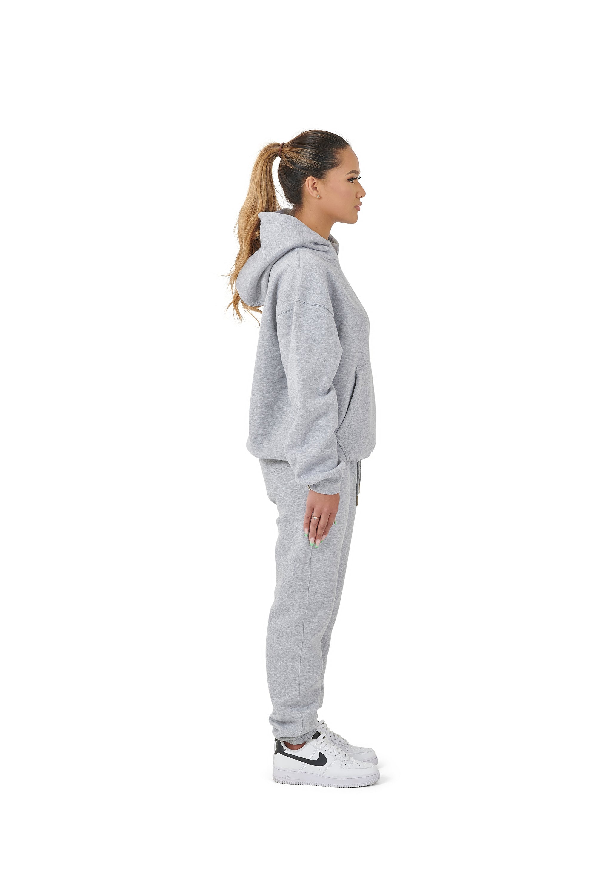 Wholesale Plain Grey Over Sized Hoodie and Grey Over Sized Jogging Bottoms