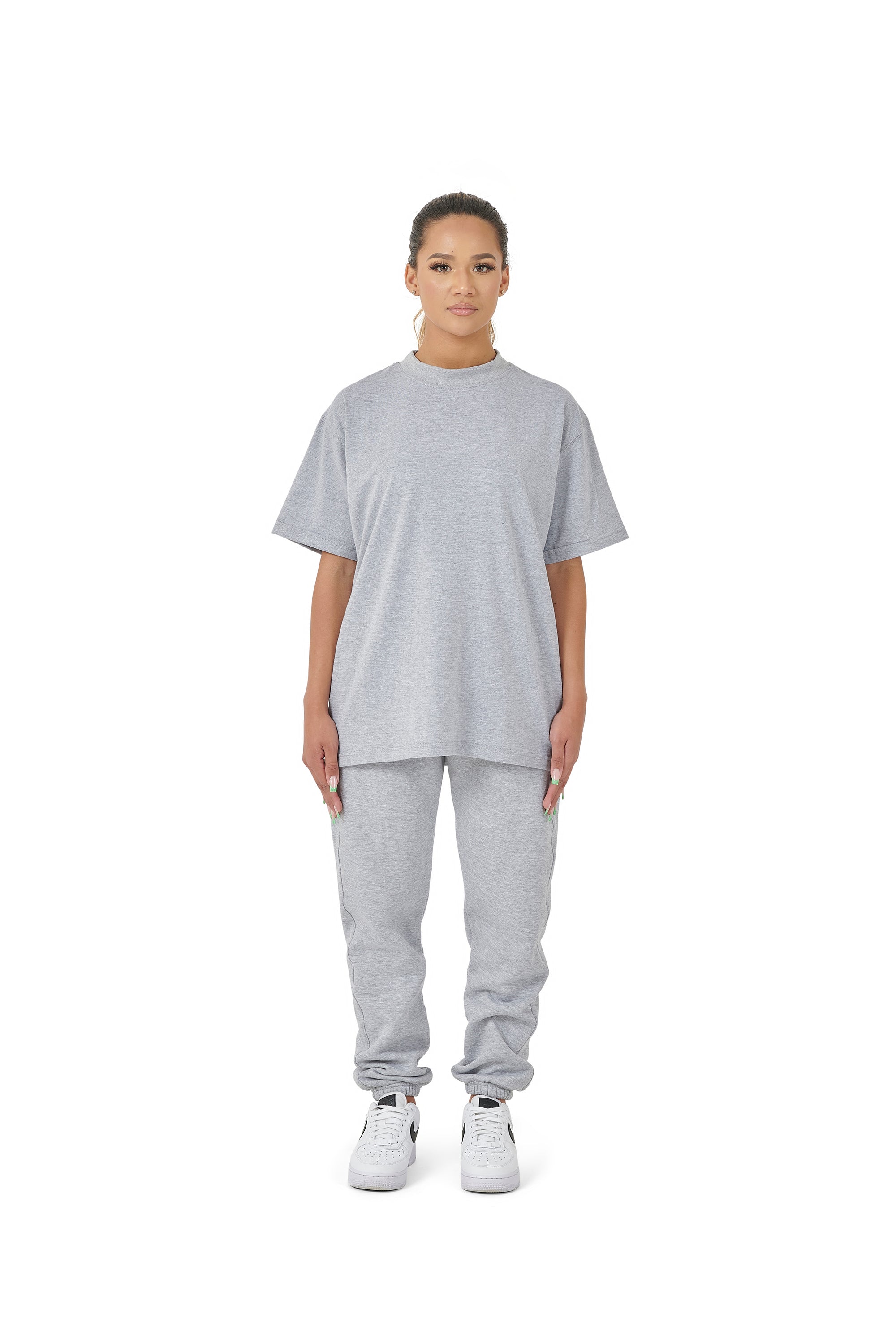 Wholesale Plain Grey Oversized T-shirt and Oversized Plain Grey Jogging Bottoms