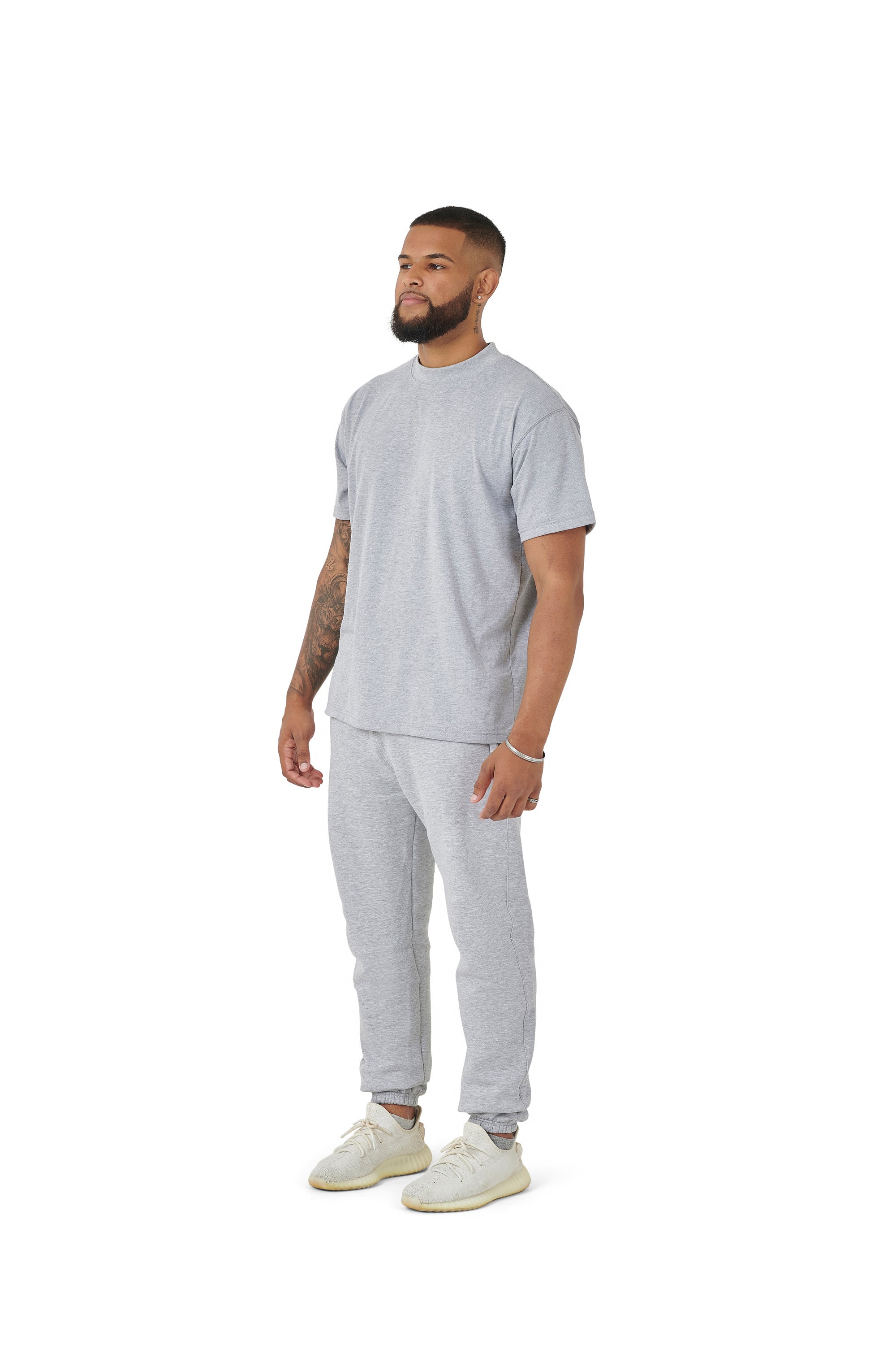 Wholesale Plain Grey Oversized T-shirt and Oversized Plain Grey Jogging Bottoms