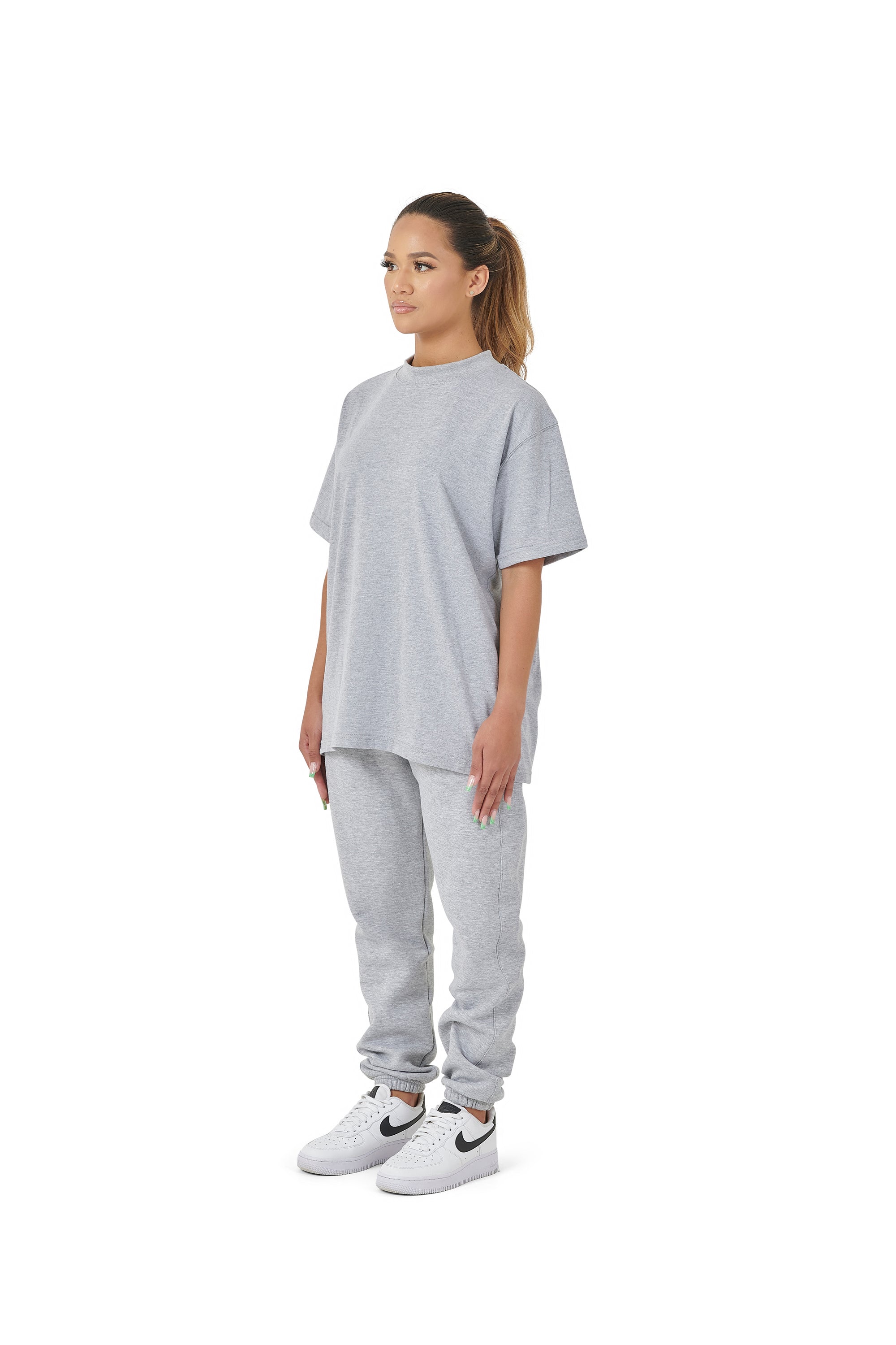 Wholesale Plain Grey Oversized T-shirt and Oversized Plain Grey Jogging Bottoms