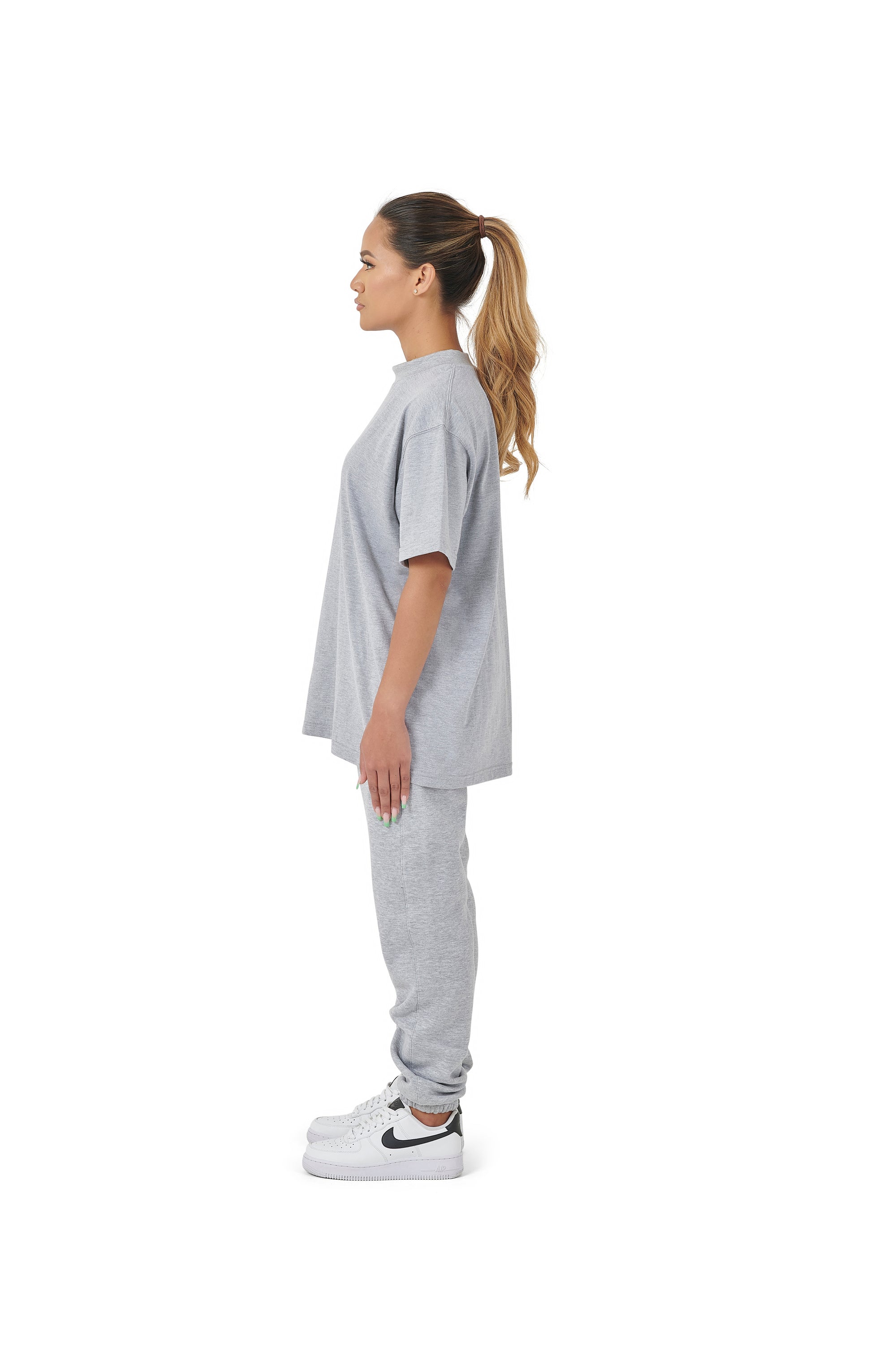 Wholesale Plain Grey Oversized T-shirt and Oversized Plain Grey Jogging Bottoms