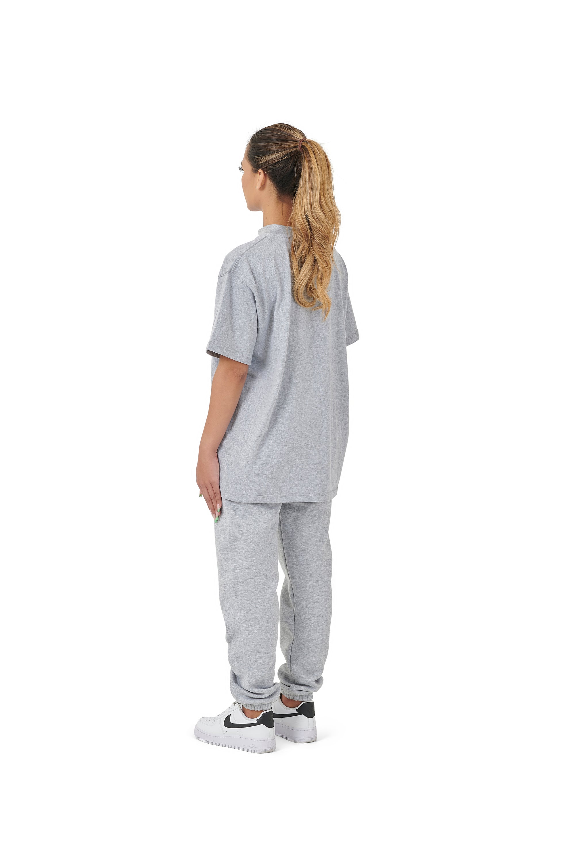 Wholesale Plain Grey Oversized T-shirt and Oversized Plain Grey Jogging Bottoms