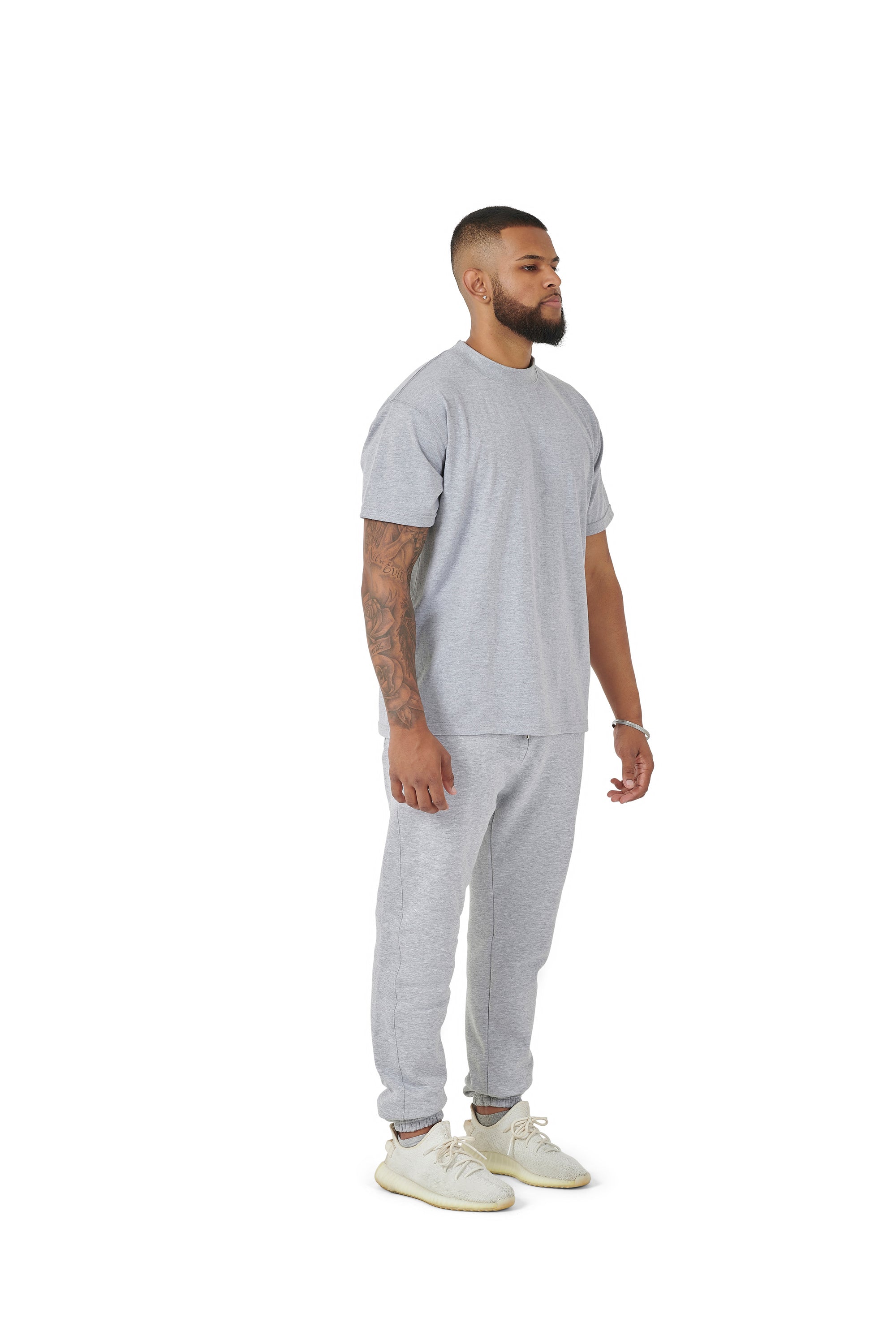 Wholesale Plain Grey Oversized T-shirt and Oversized Plain Grey Jogging Bottoms