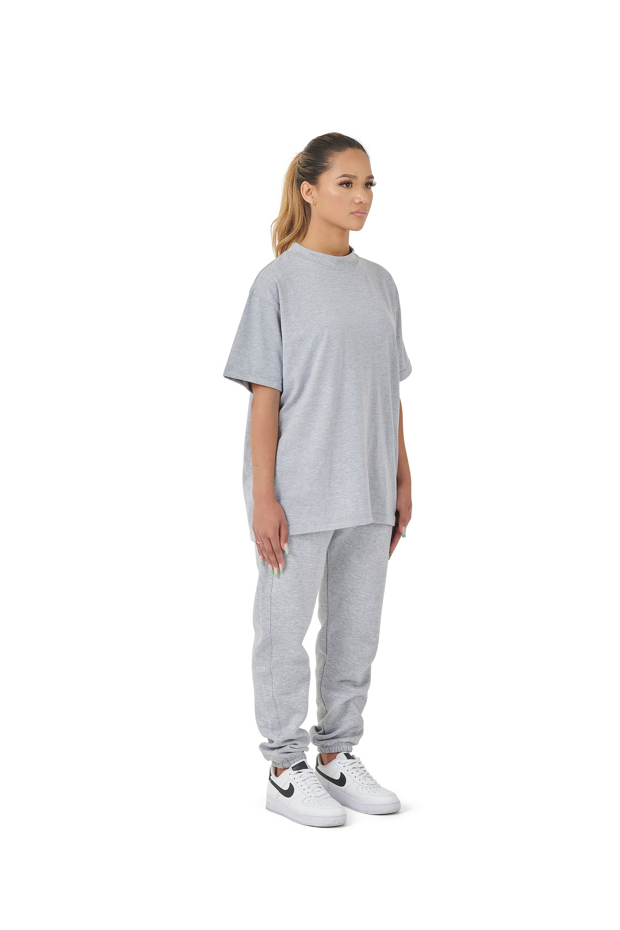 Wholesale Plain Grey Oversized T-shirt and Oversized Plain Grey Jogging Bottoms