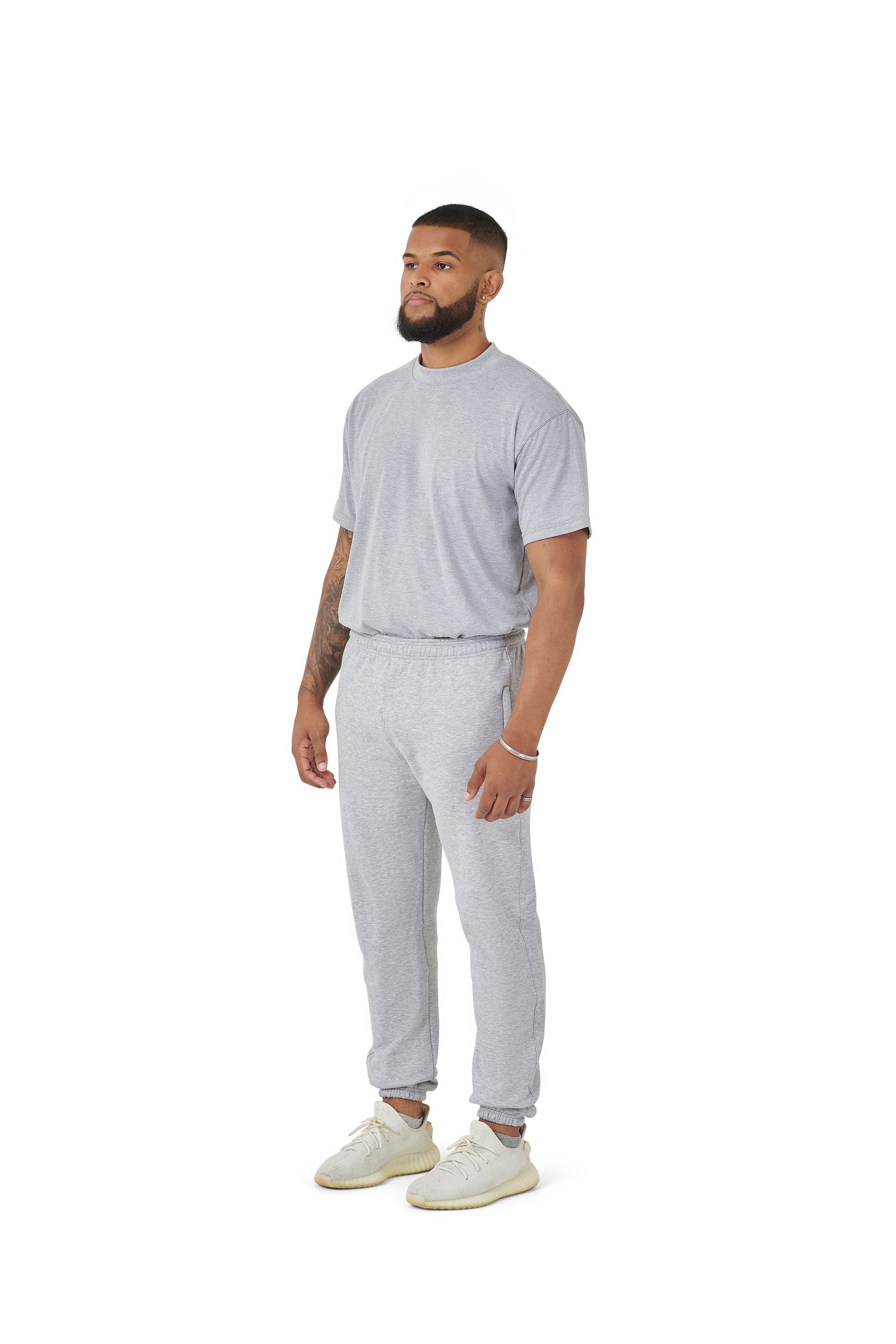 Wholesale Plain Grey Over Sized Jogging Bottoms and Plain Grey Oversized T-shirt