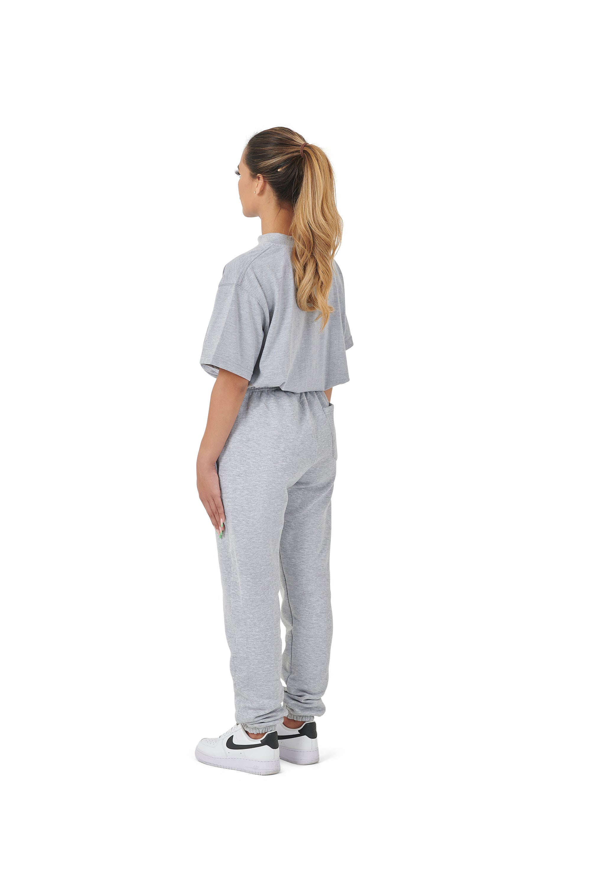 Wholesale Plain Grey Over Sized Jogging Bottoms and Plain Grey Oversized T-shirt