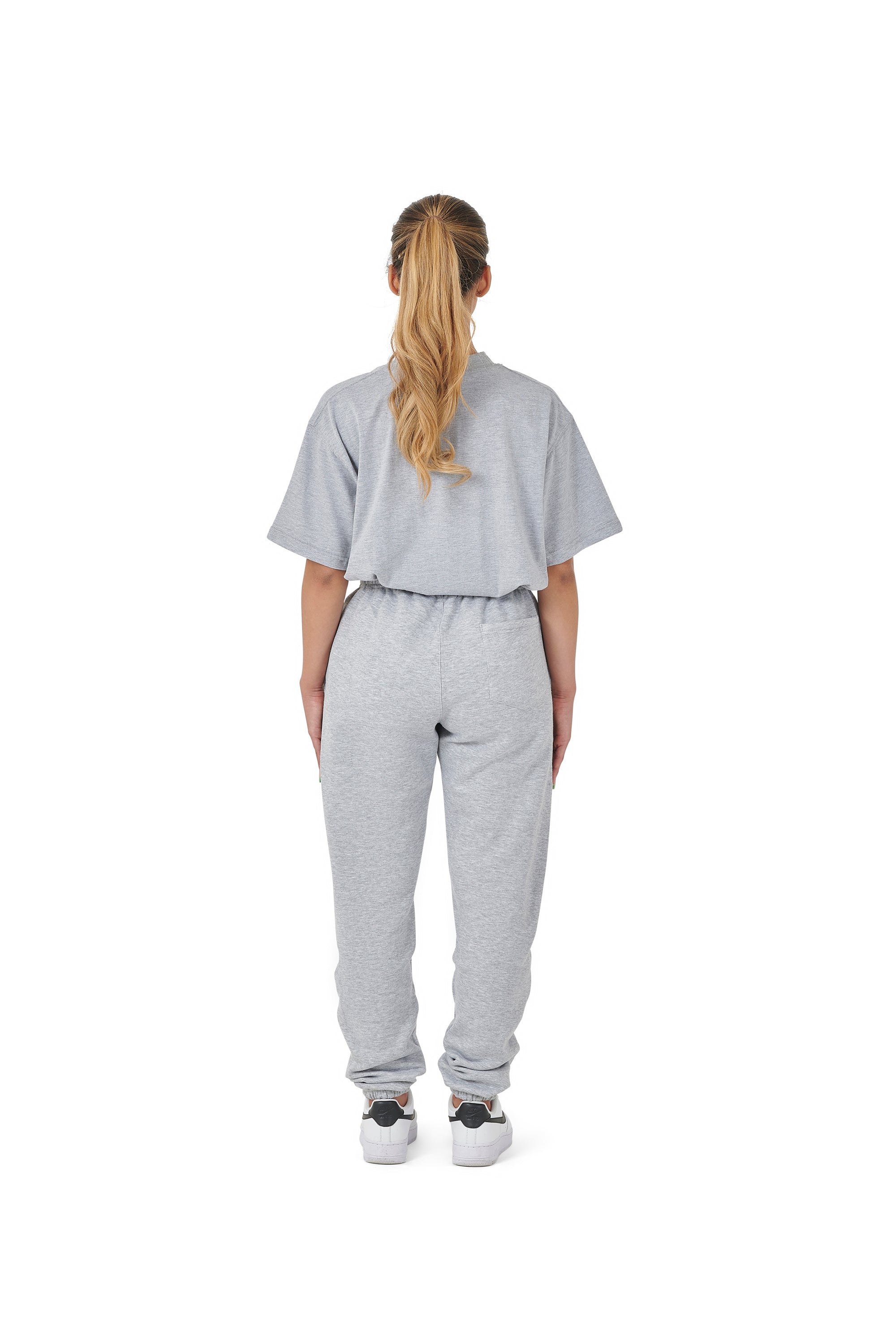 Wholesale Plain Grey Over Sized Jogging Bottoms and Plain Grey Oversized T-shirt